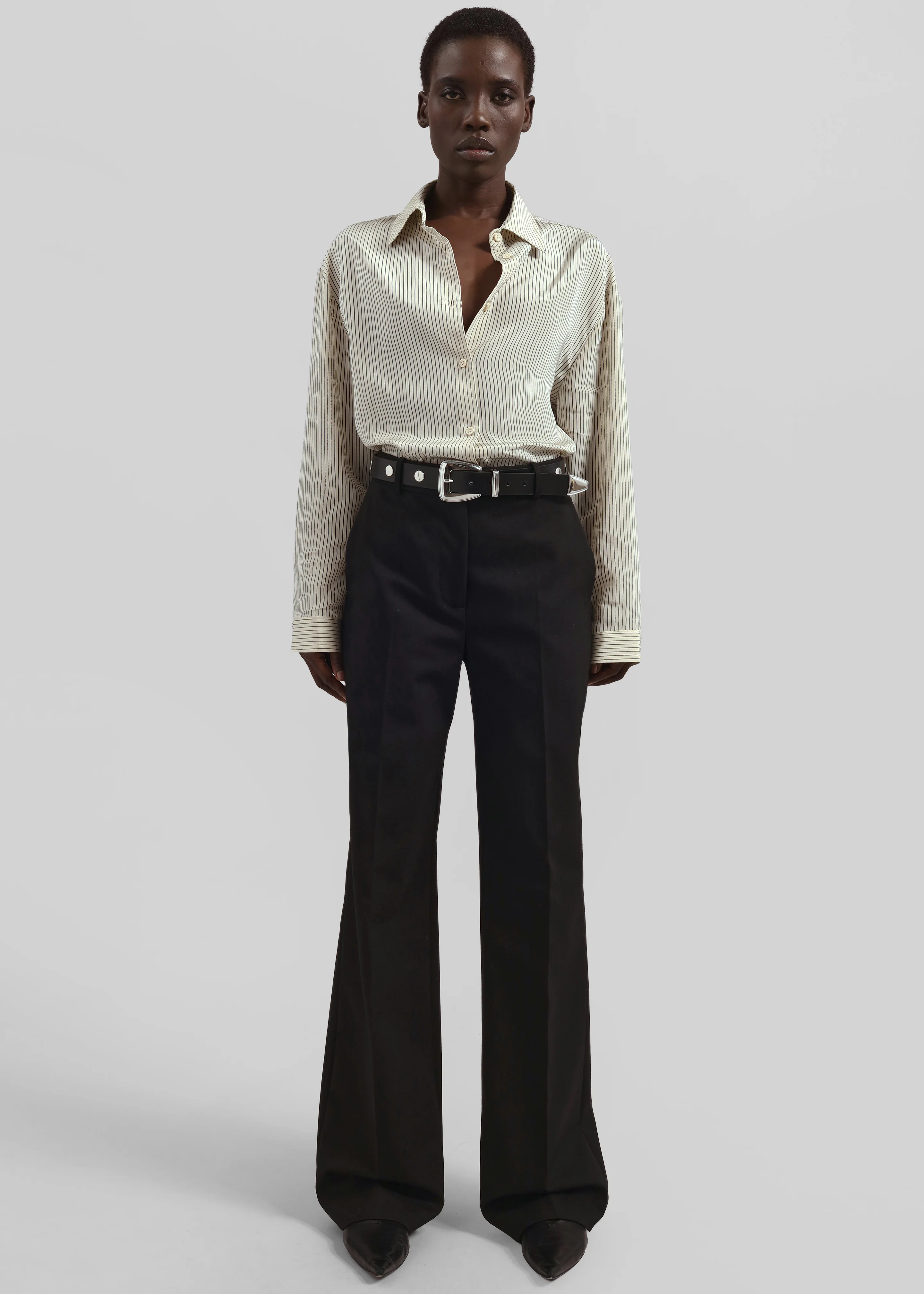 Peri Striped Shirt - Ivory/Black - Image 2