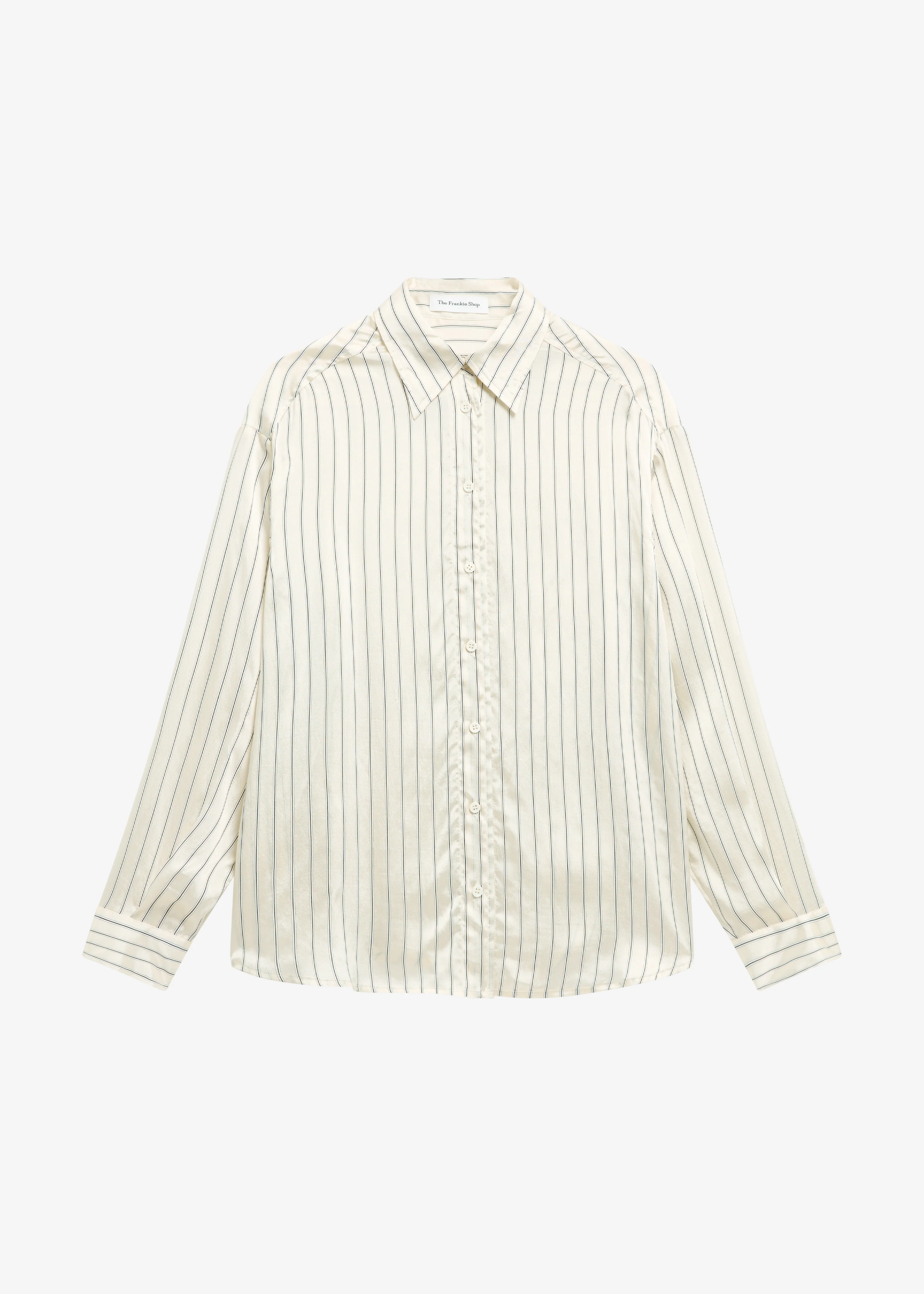 Peri Striped Silk Shirt - Cream/Navy Stripe - Image 4