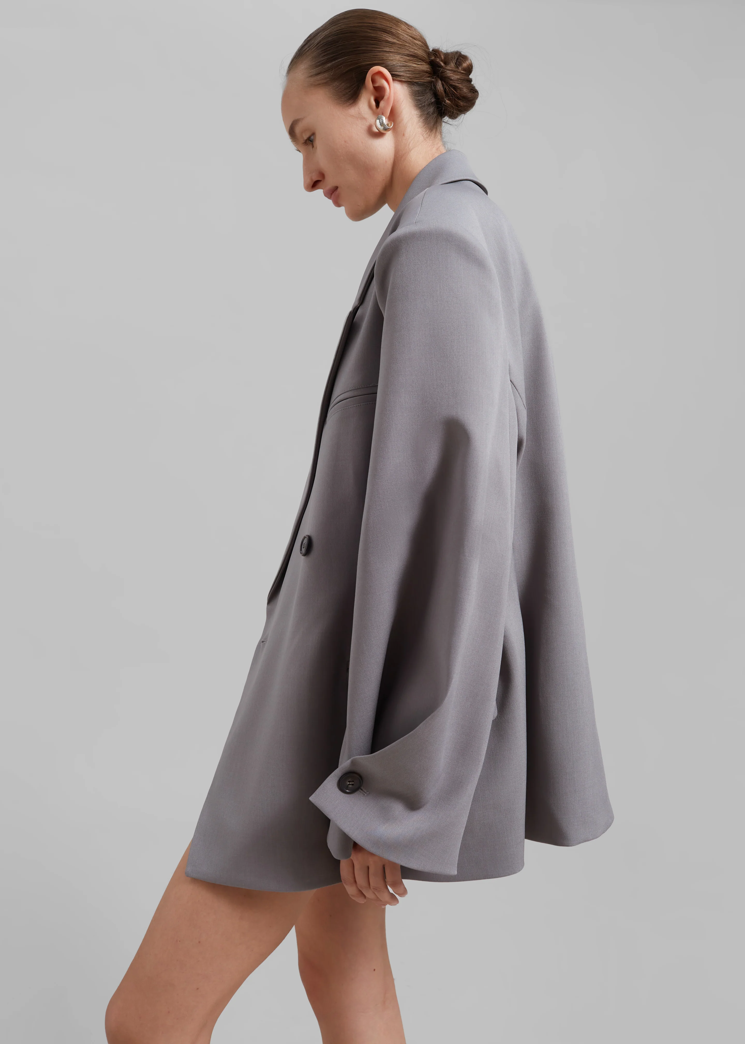 Pia Boxy Blazer - Grey - Image 9