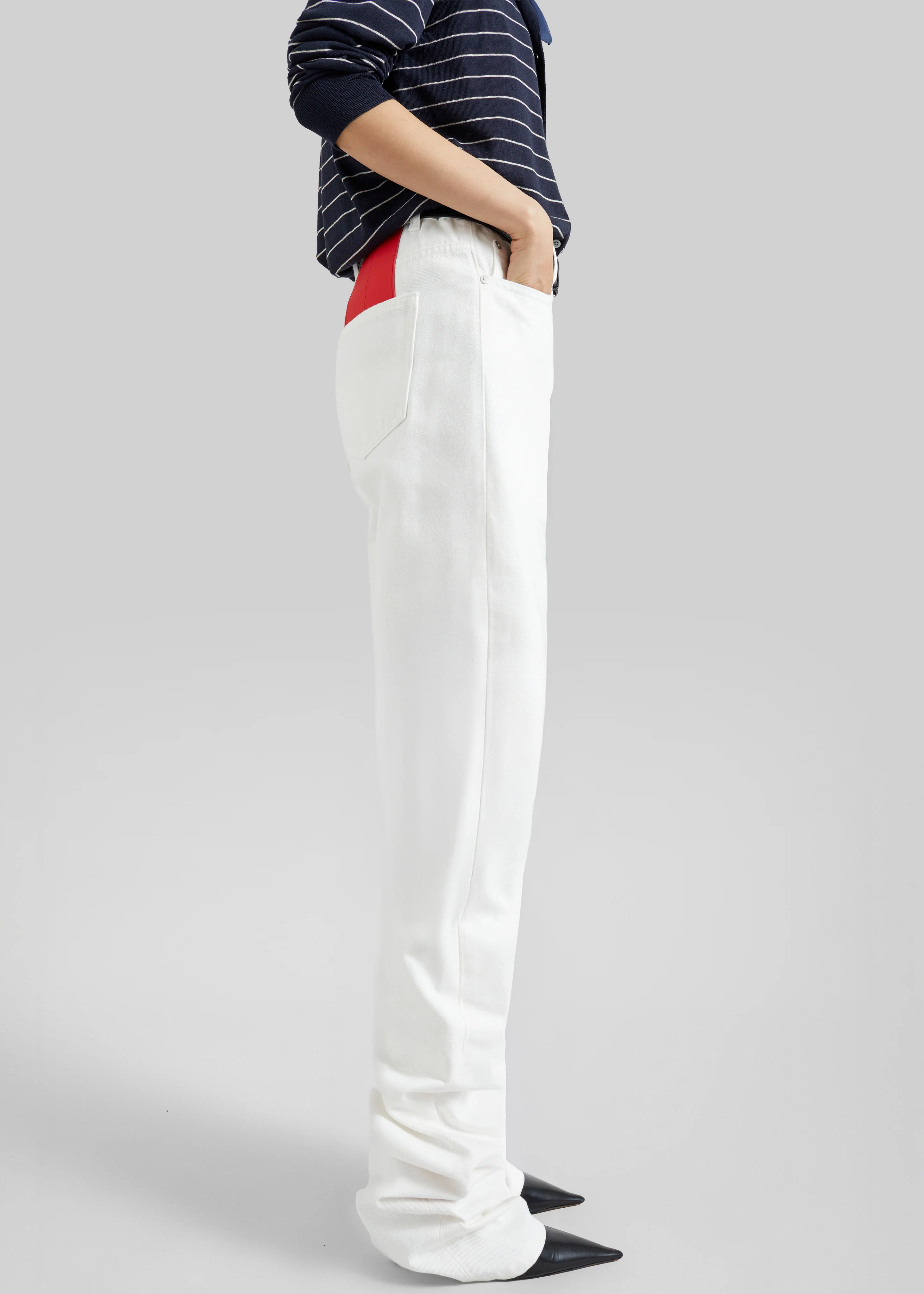 Pieces Uniques Denim Pants - White Wash - Image 2