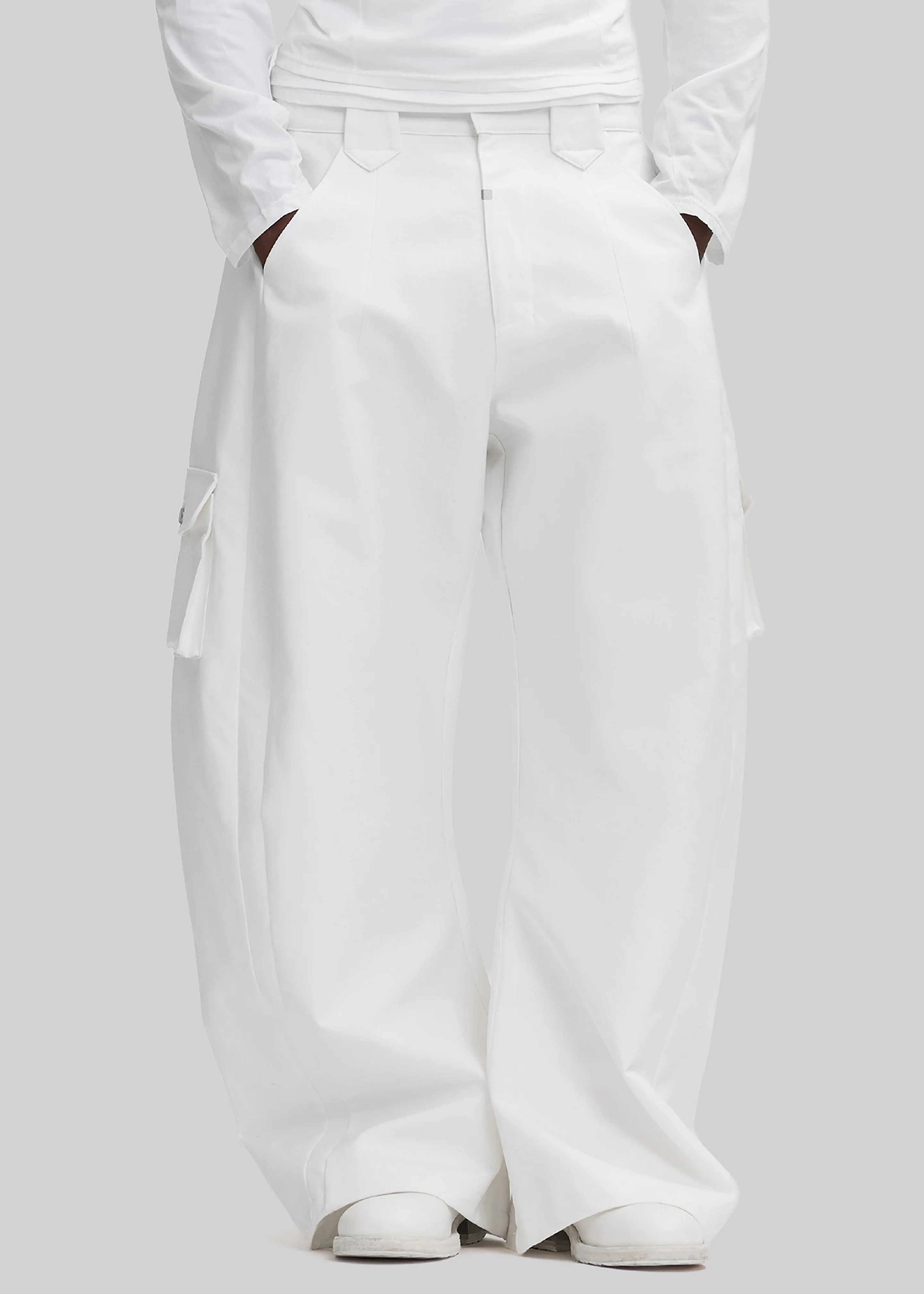 Pieces Uniques Le Cargo Pants Emin - White Wash - Image 2