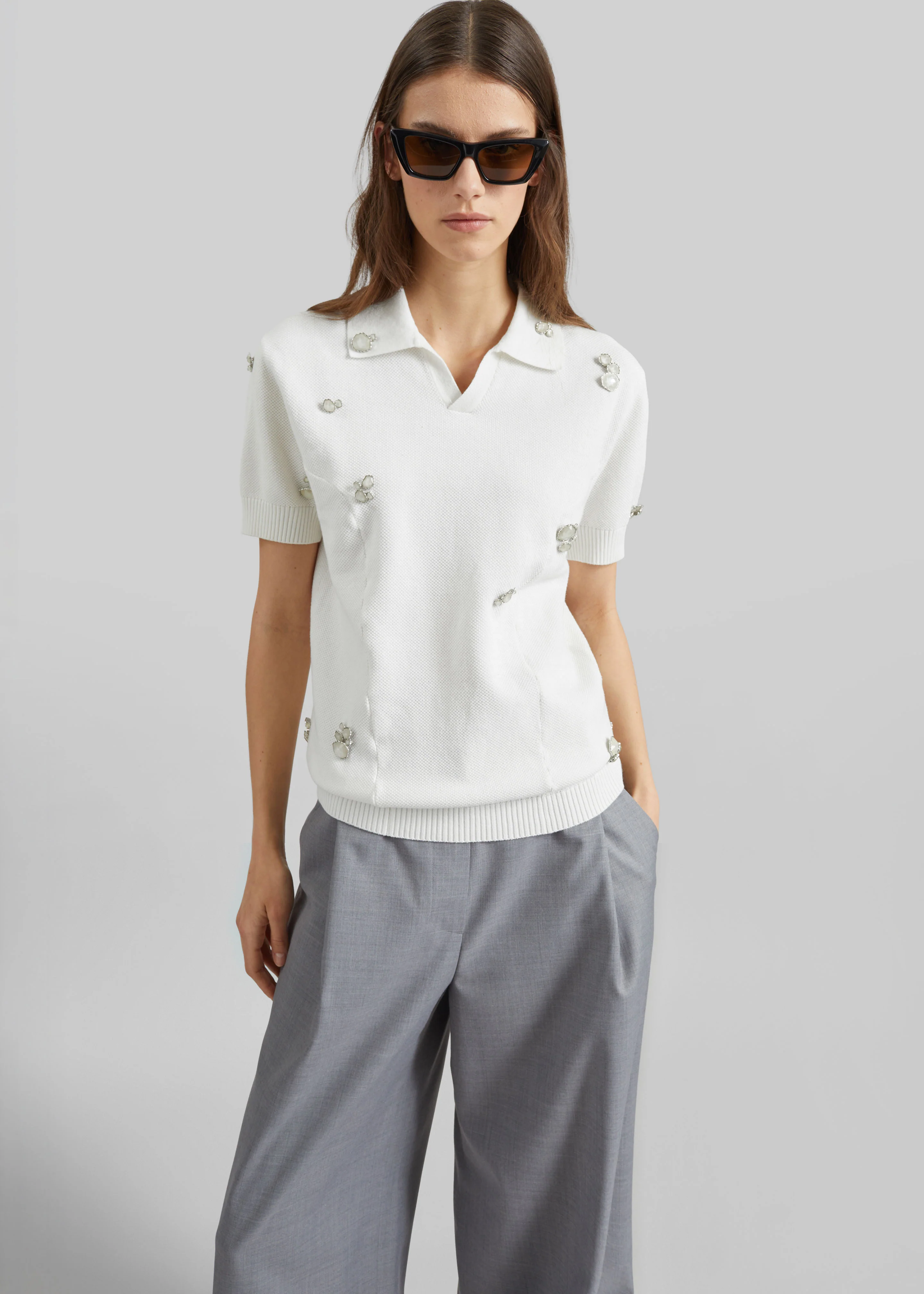 Pieces Uniques Polo Shirt - White Wash - Image 4