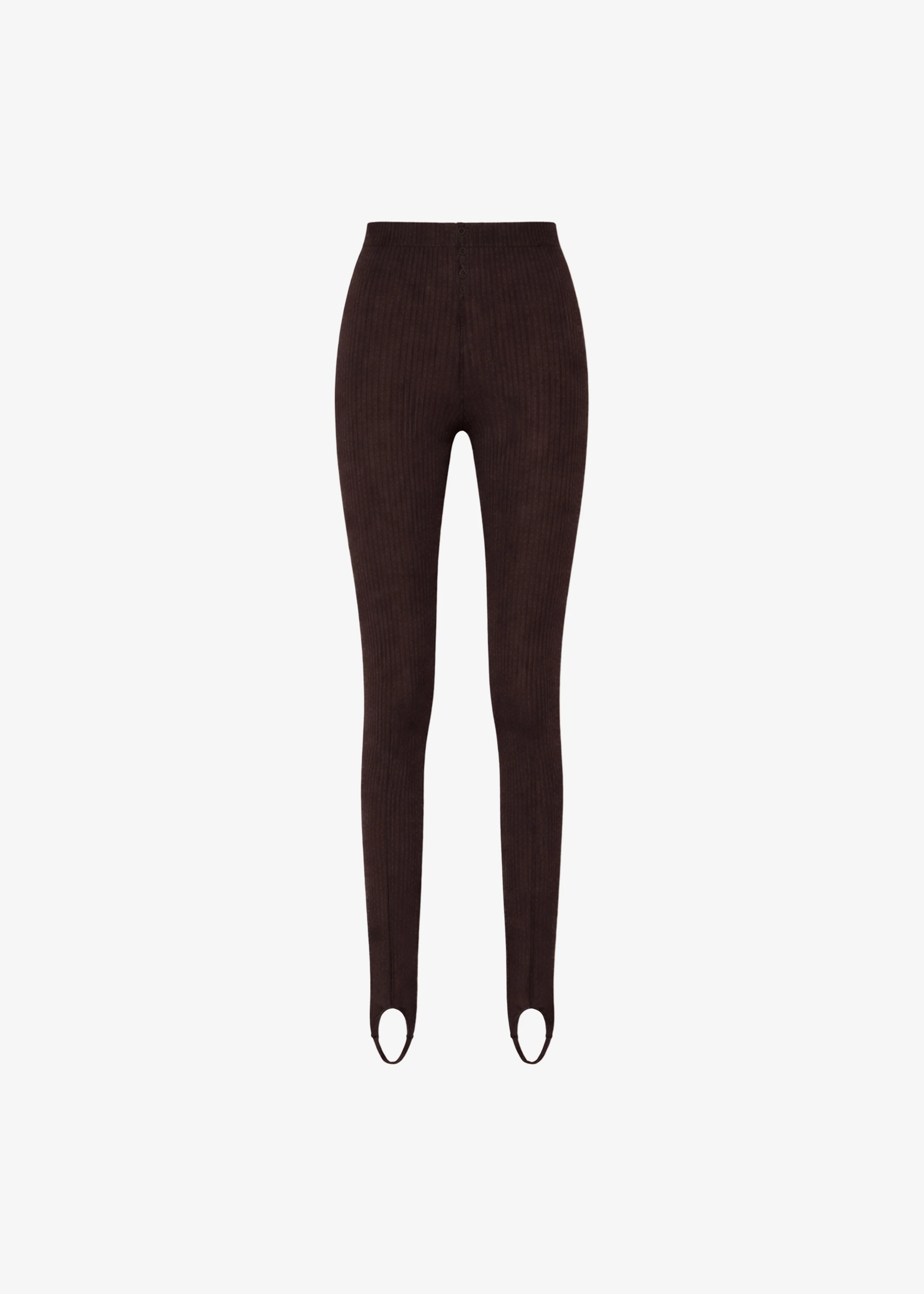 Piuma Knit Stirrup Leggings - Brown - Image 11