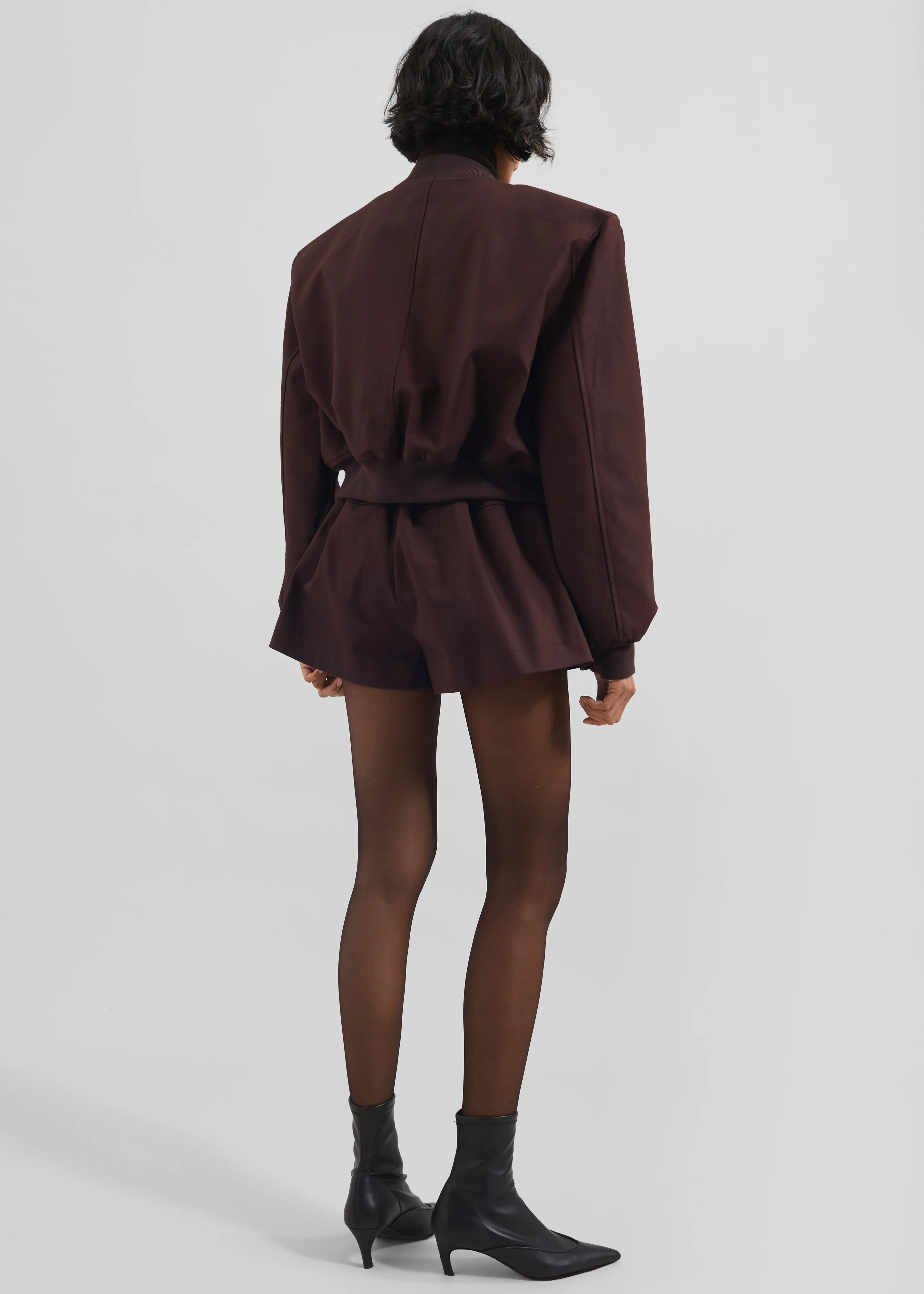 Pomona Crop Bomber Jacket - Burgundy - Image 8
