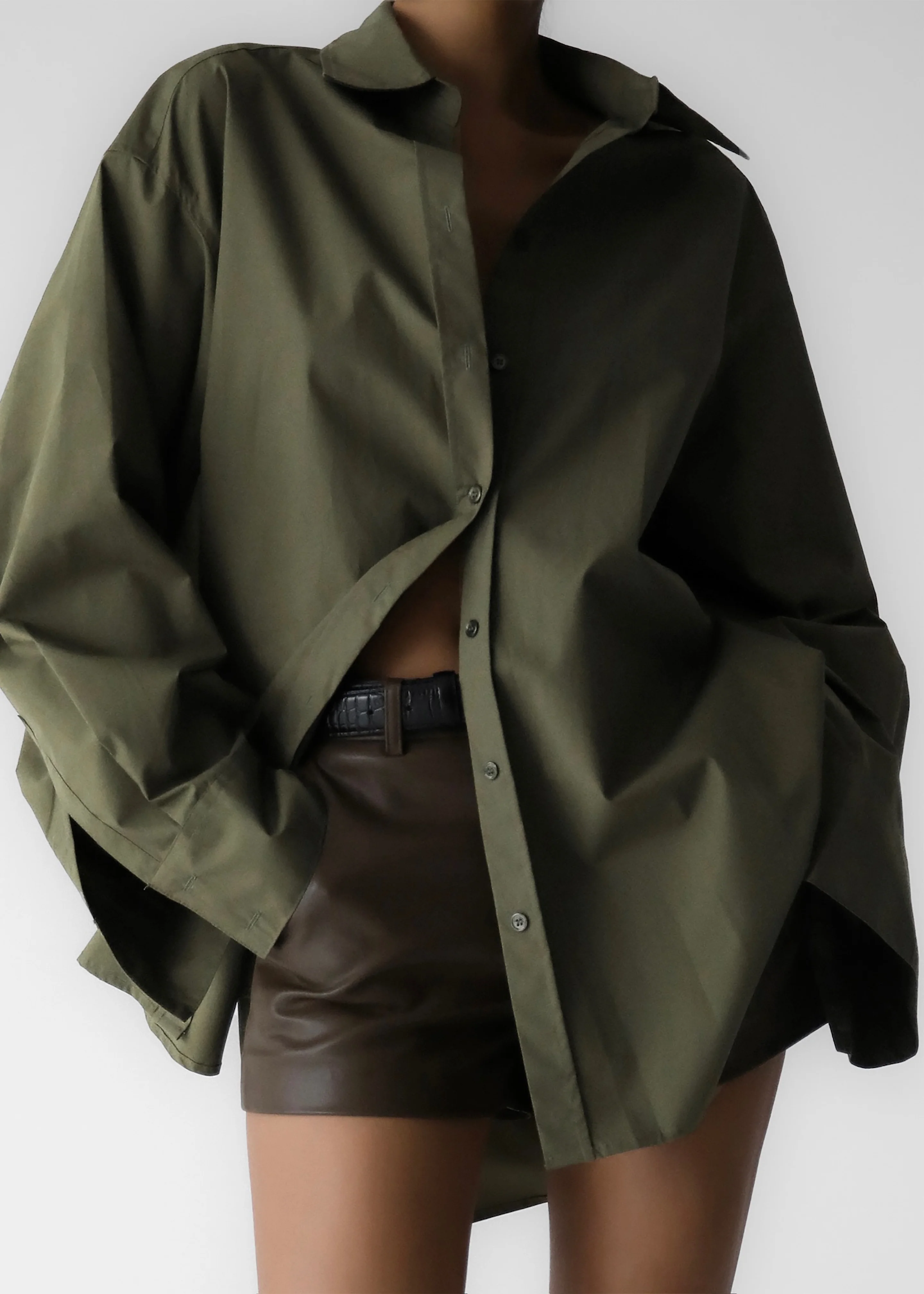 Prato Button Up Shirt - Khaki - Image 12