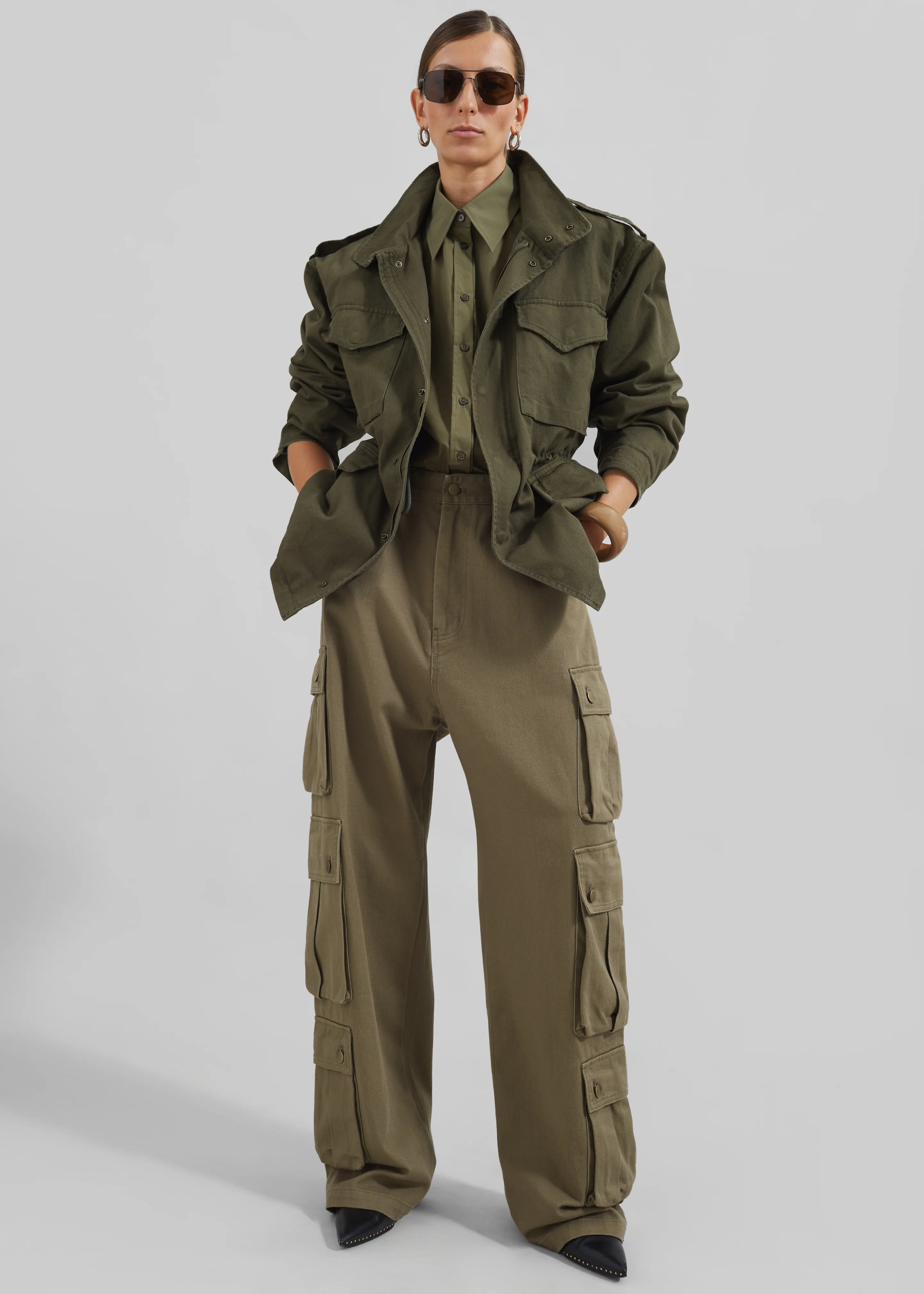 Prato Button Up Shirt - Khaki - Image 8