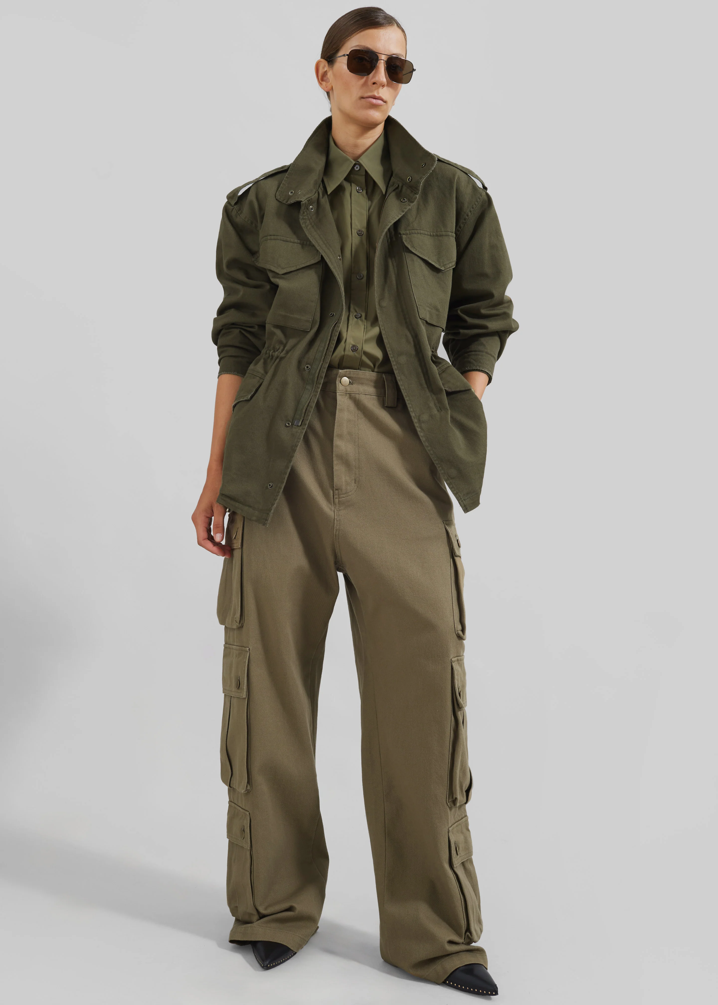 Prato Button Up Shirt - Khaki - Image 9
