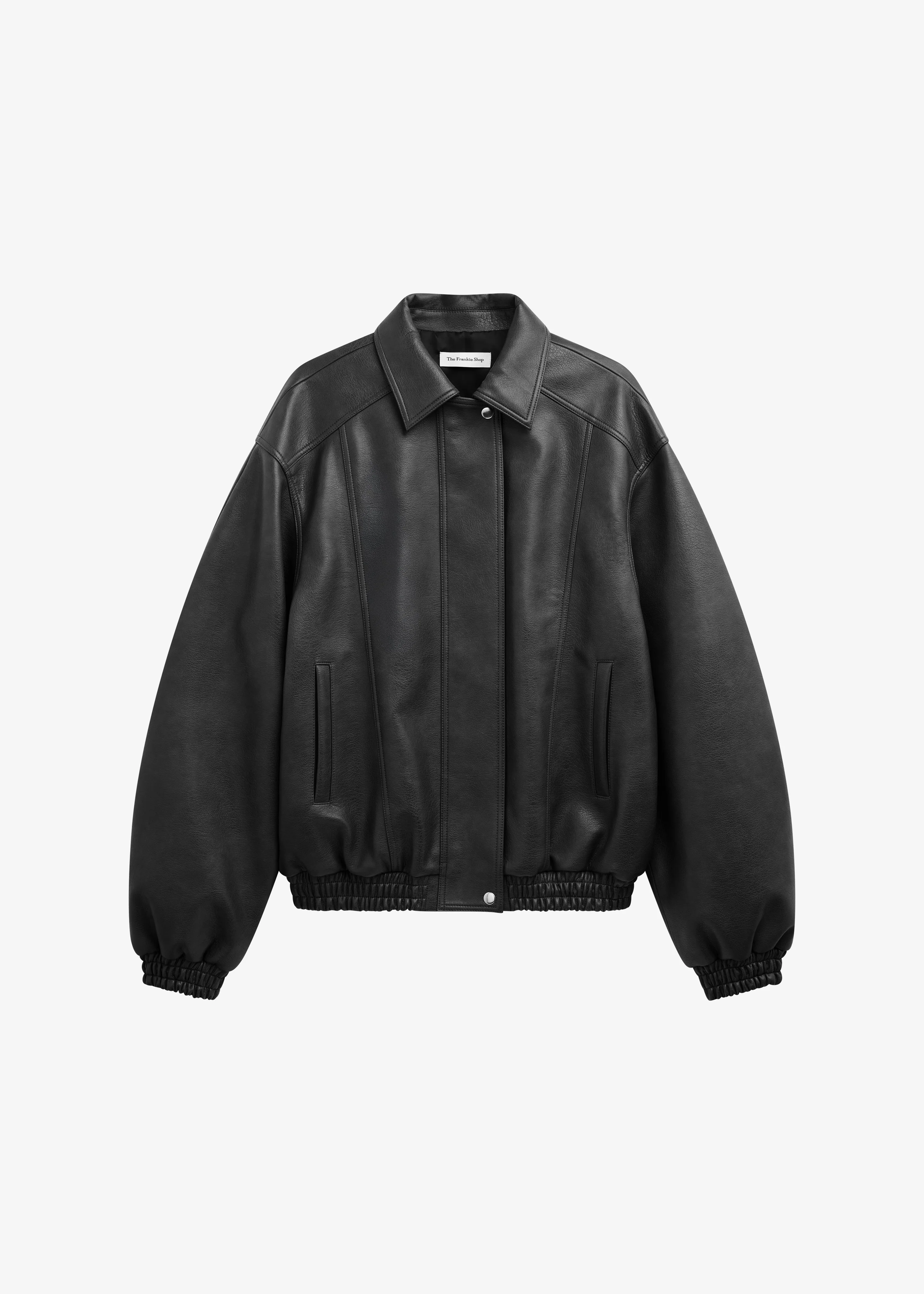 Prescott Faux Leather Jacket - Black - Image 10