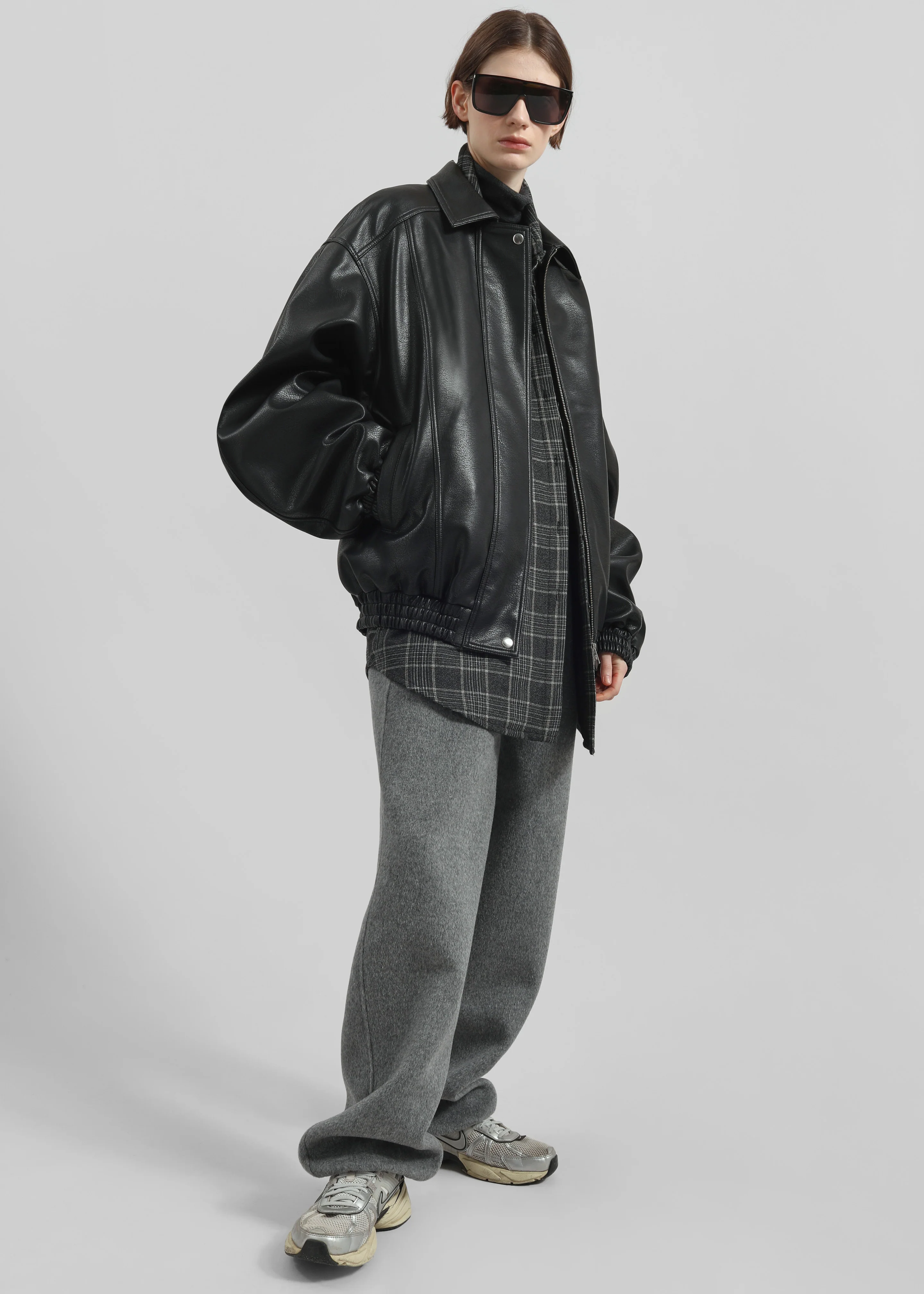 Prescott Faux Leather Jacket - Black - Image 8