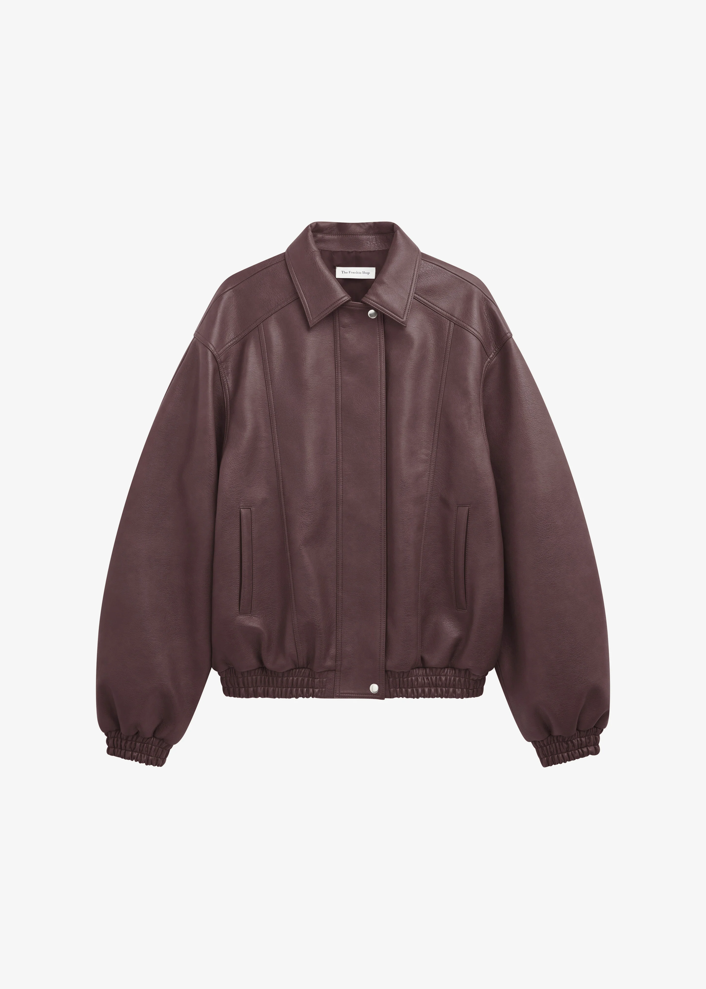 Prescott Faux Leather Jacket - Burgundy - Image 8