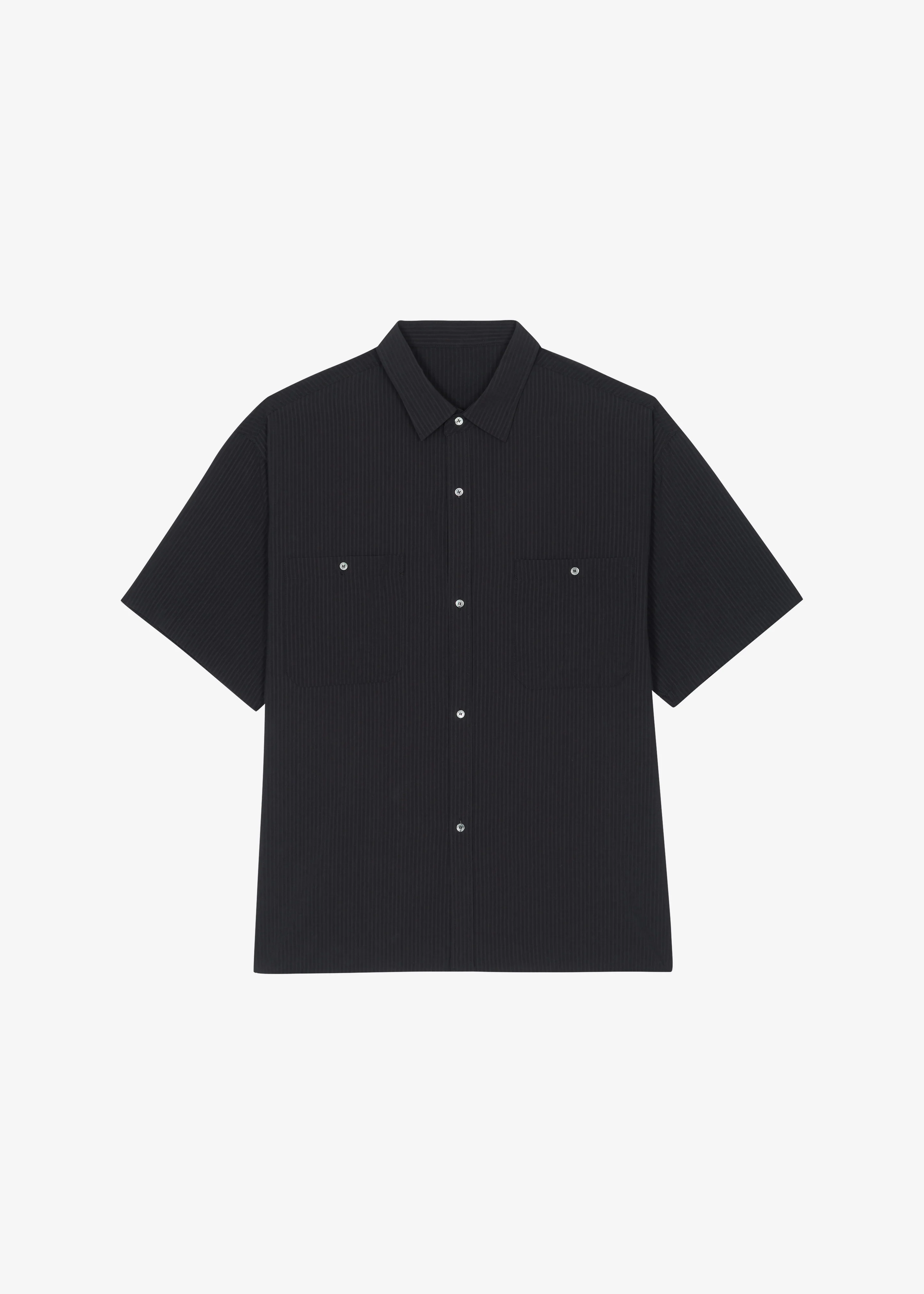 Preston Fluid Striped Shirt - Black - Image 8
