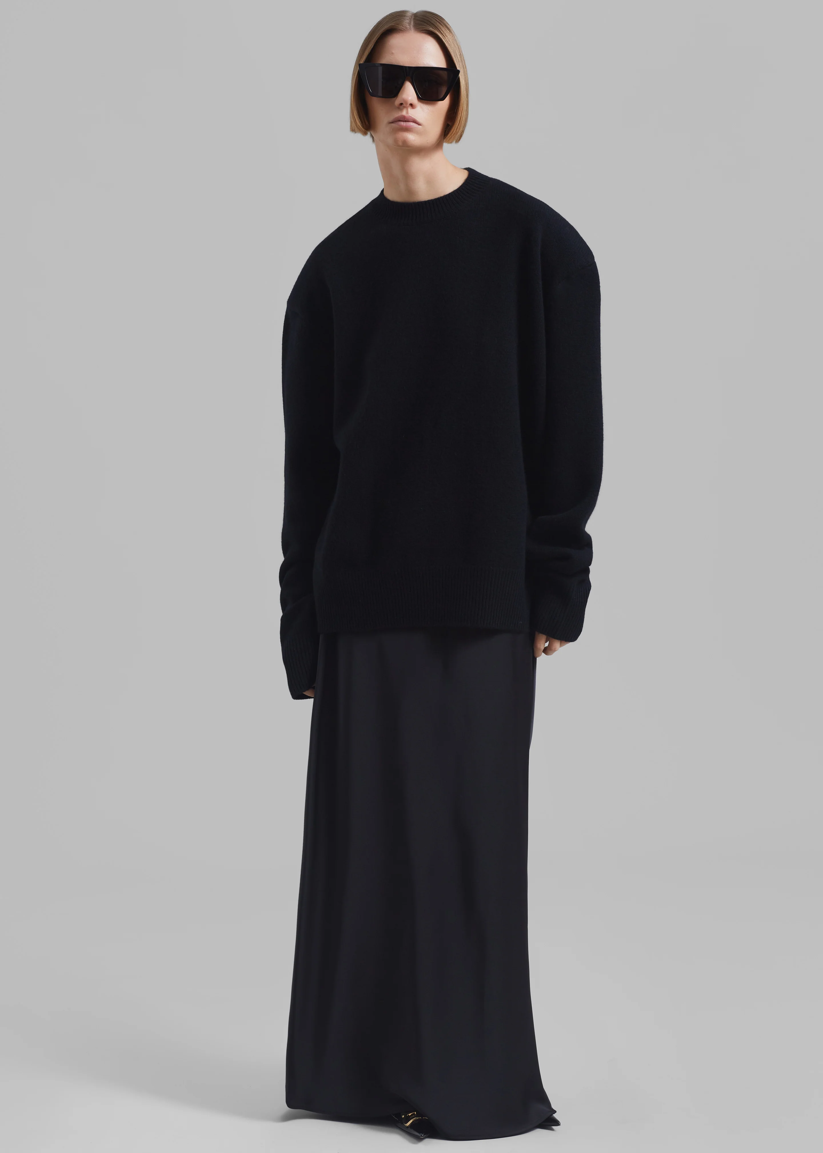 Priscilla Maxi Satin Skirt - Black - Image 4