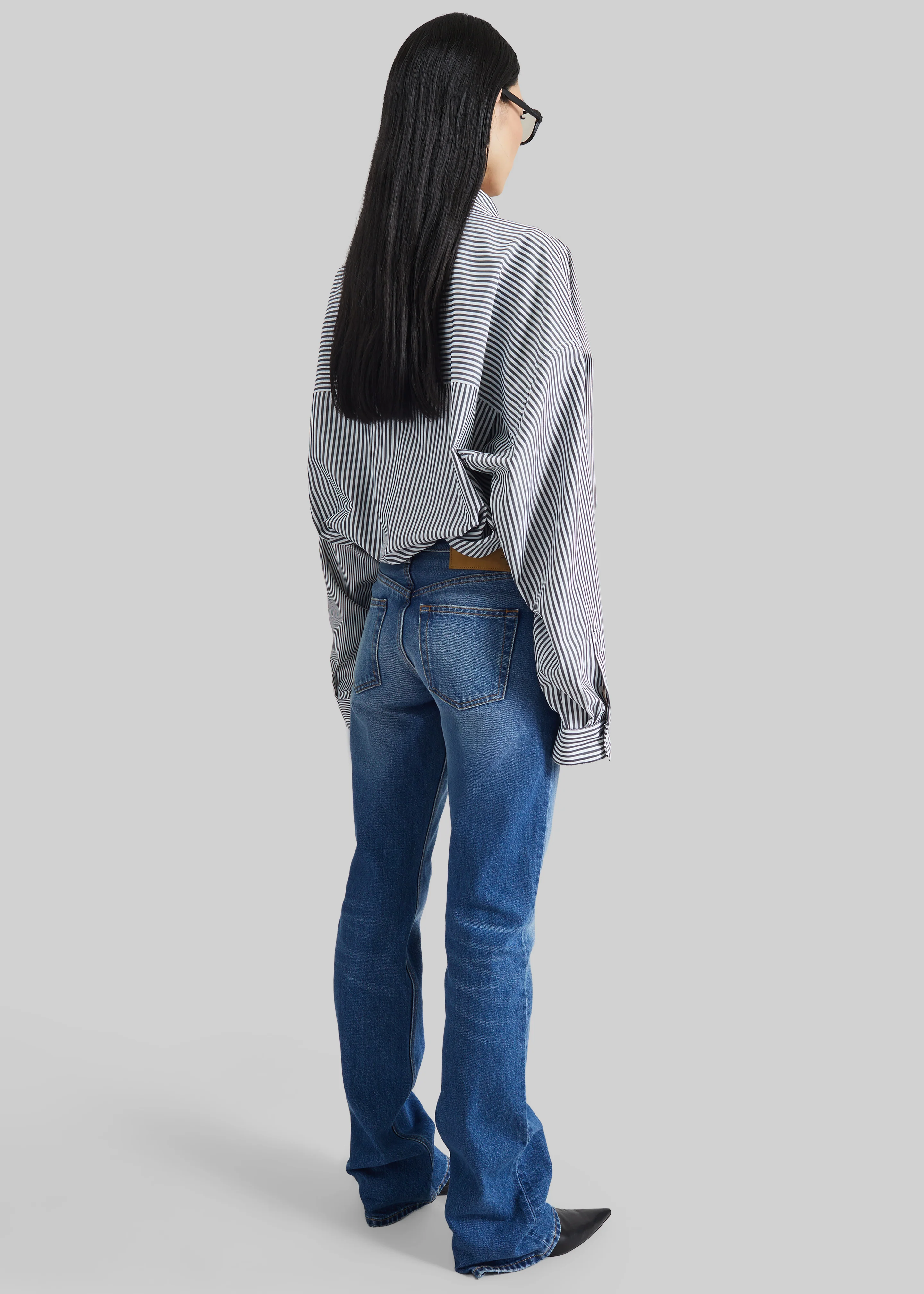 Quillan Button-Down Shirt - White/Black Stripe - Image 8
