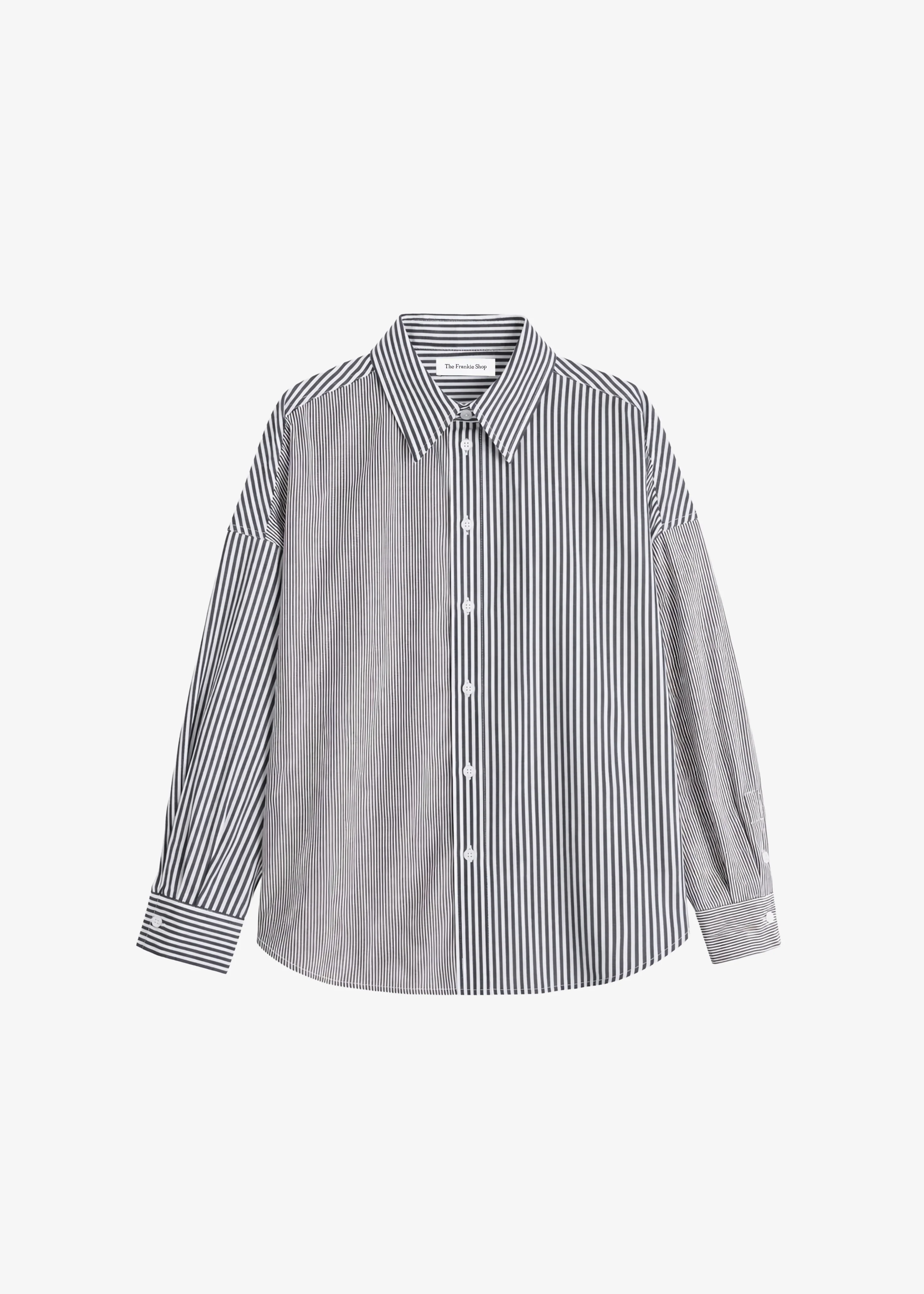 Quillan Button-Down Shirt - White/Black Stripe - Image 9