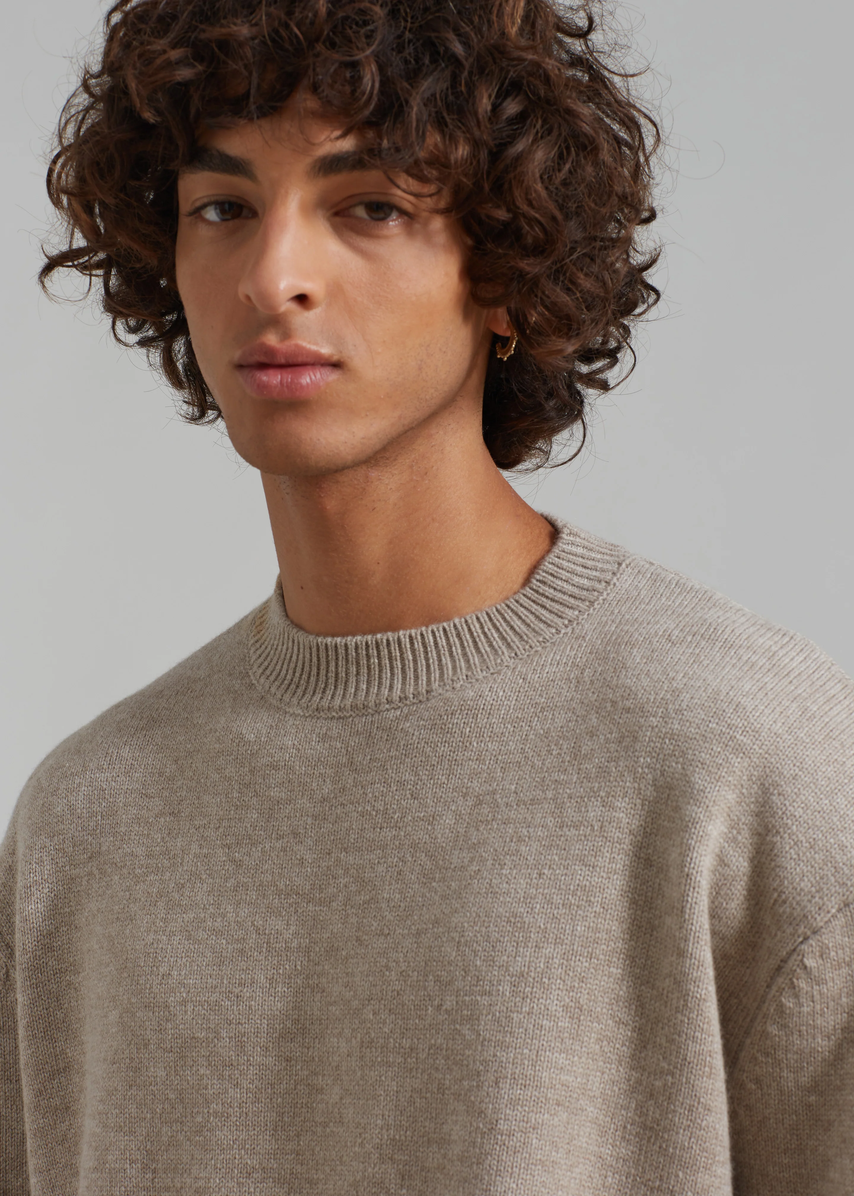 Quinton Crew Neck Sweater - Beige Melange - Image 10