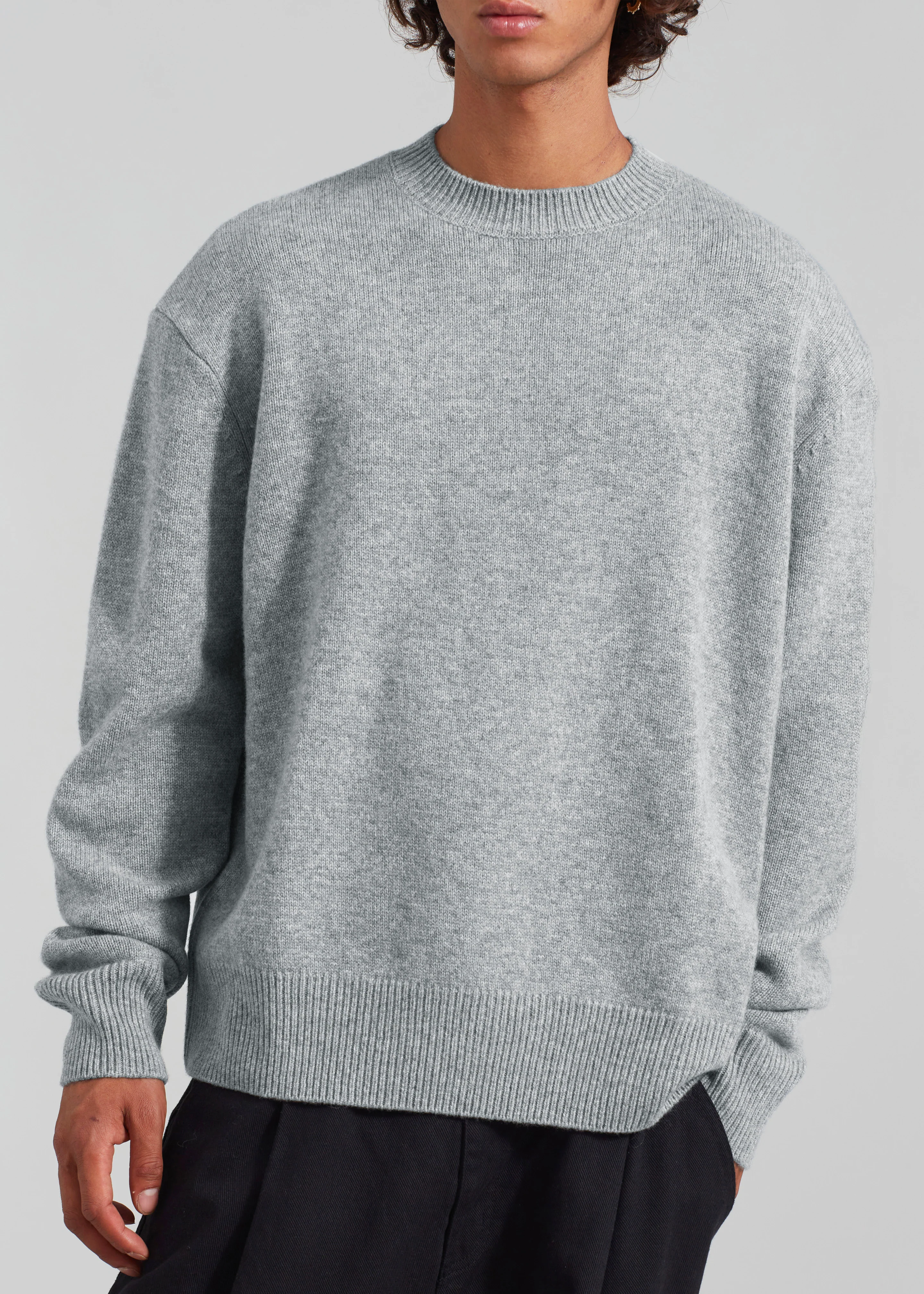 Quinton Crew Neck Sweater - Light Grey - Image 11