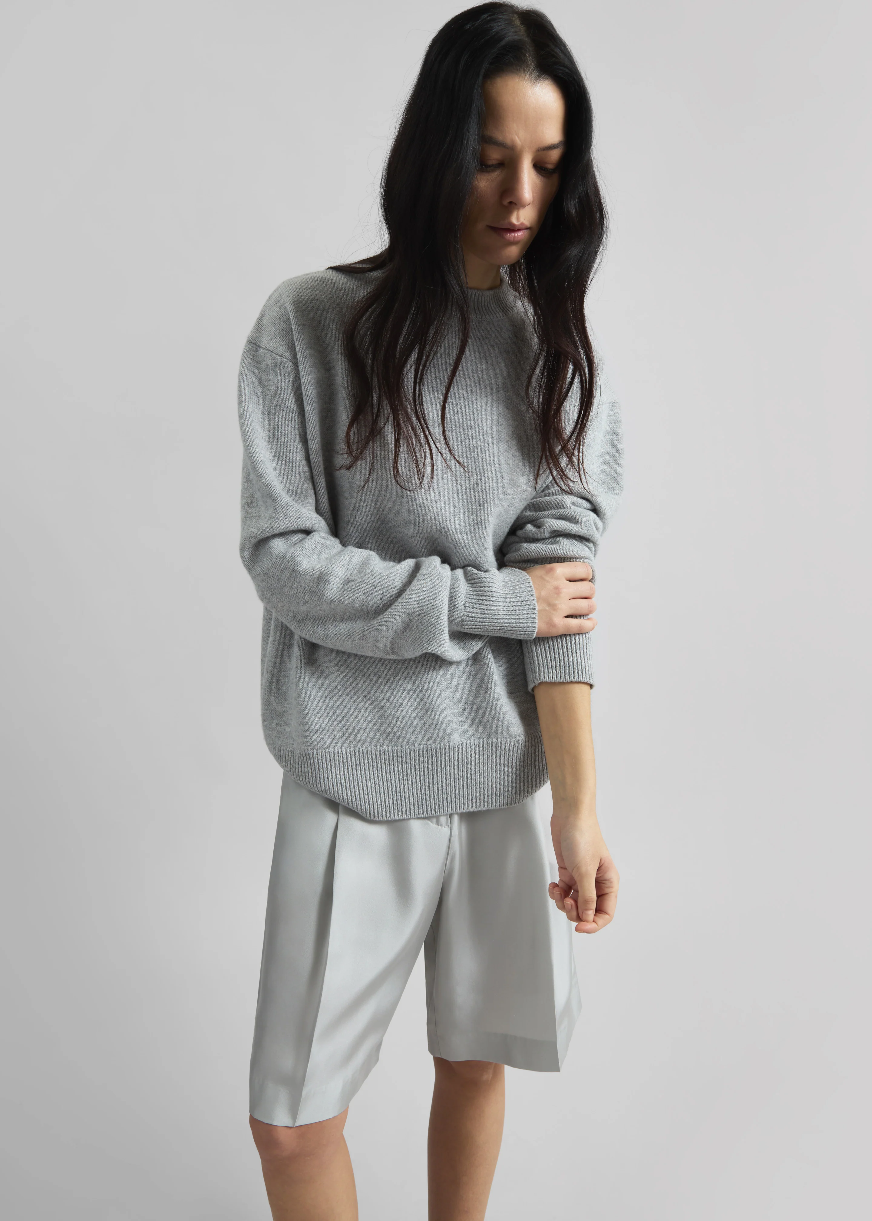 Quinton Crew Neck Sweater - Light Grey - Image 2