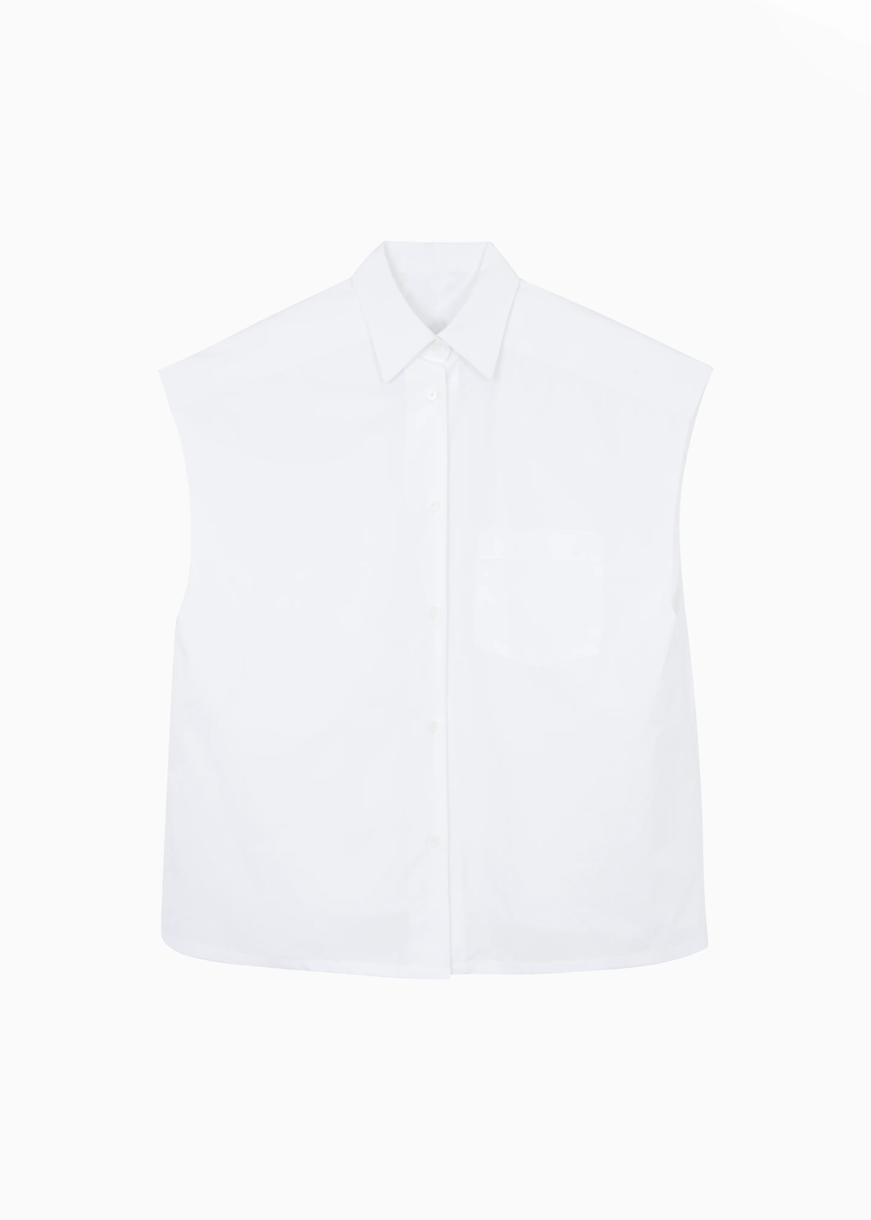 Rae Sleeveless Button Down Shirt - White - Image 5