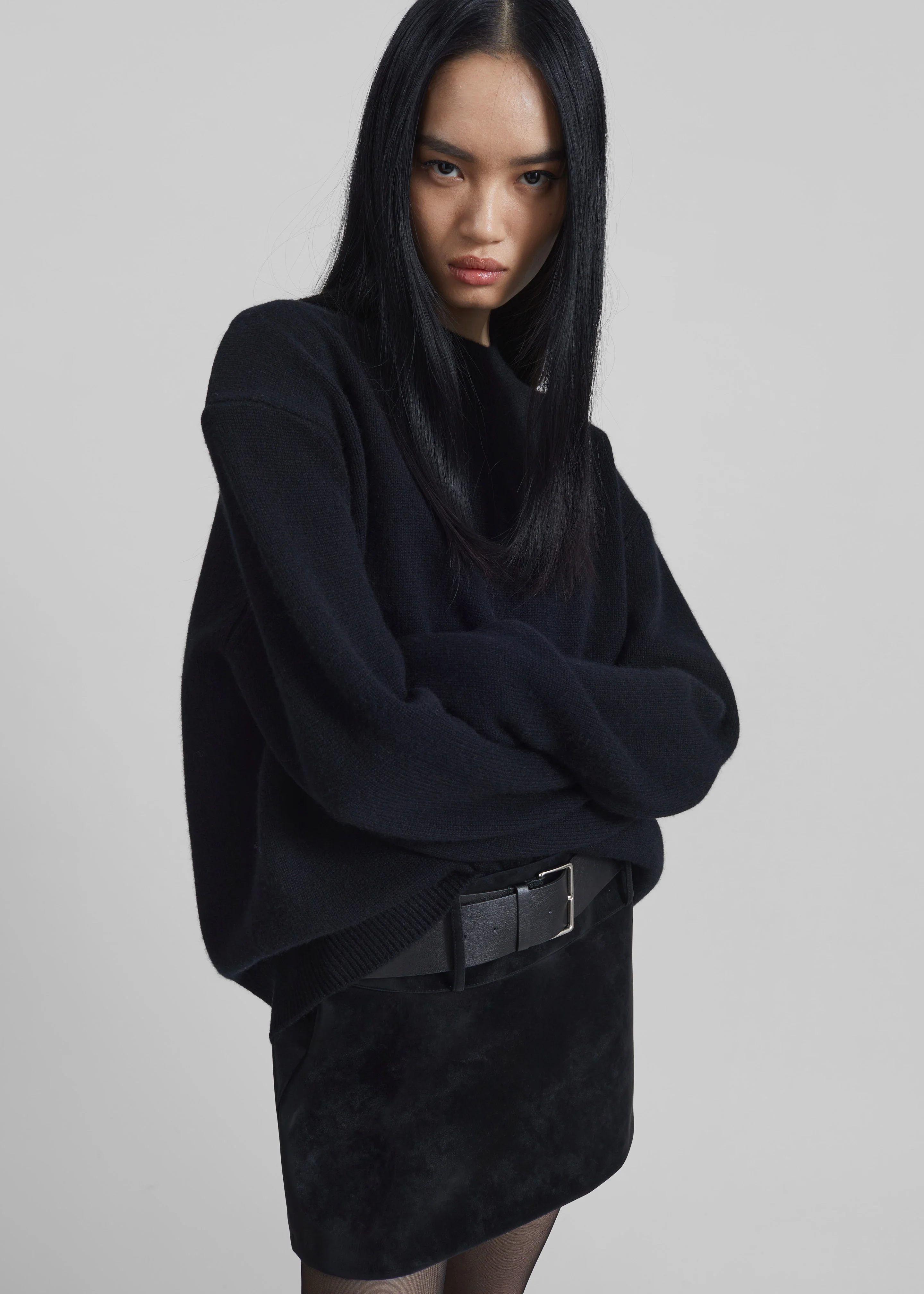 Rafaela Padded Knit Sweater - Black - Image 4