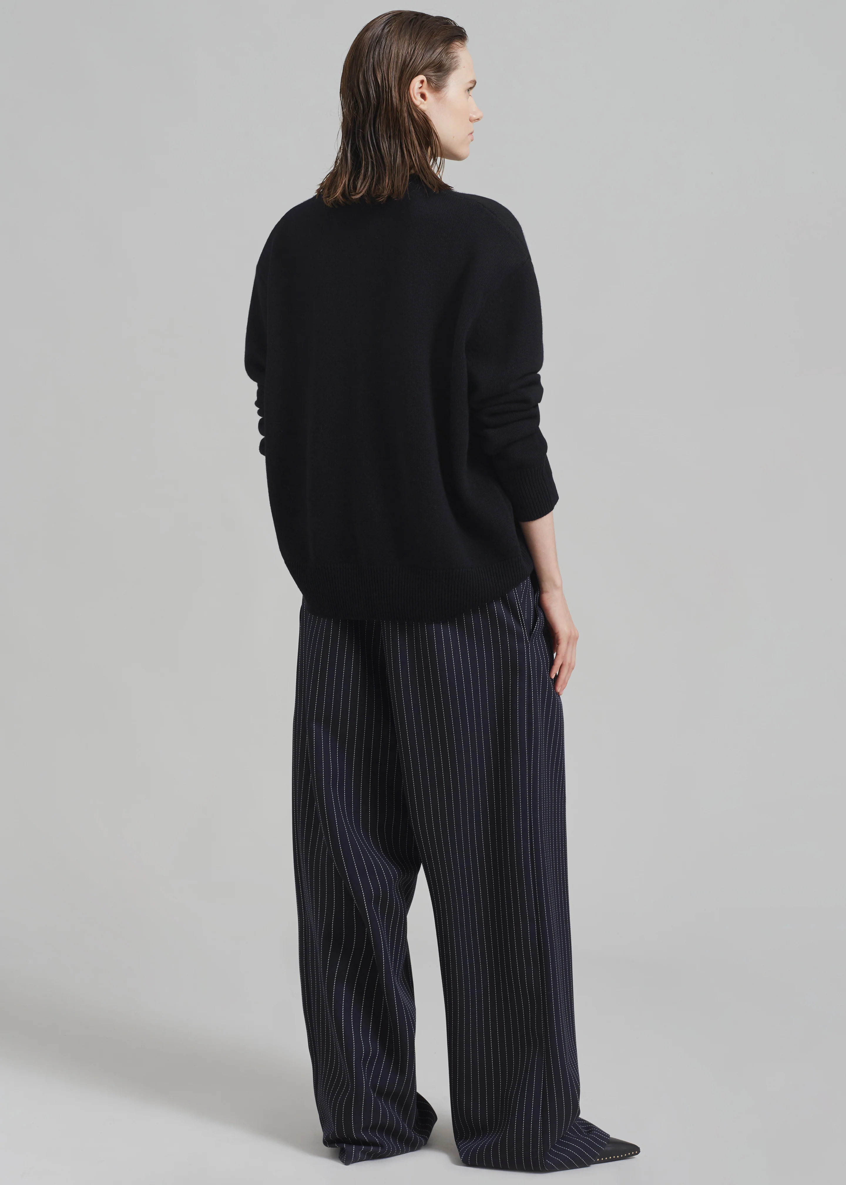 Rafaela Padded Knit Sweater - Black - Image 6