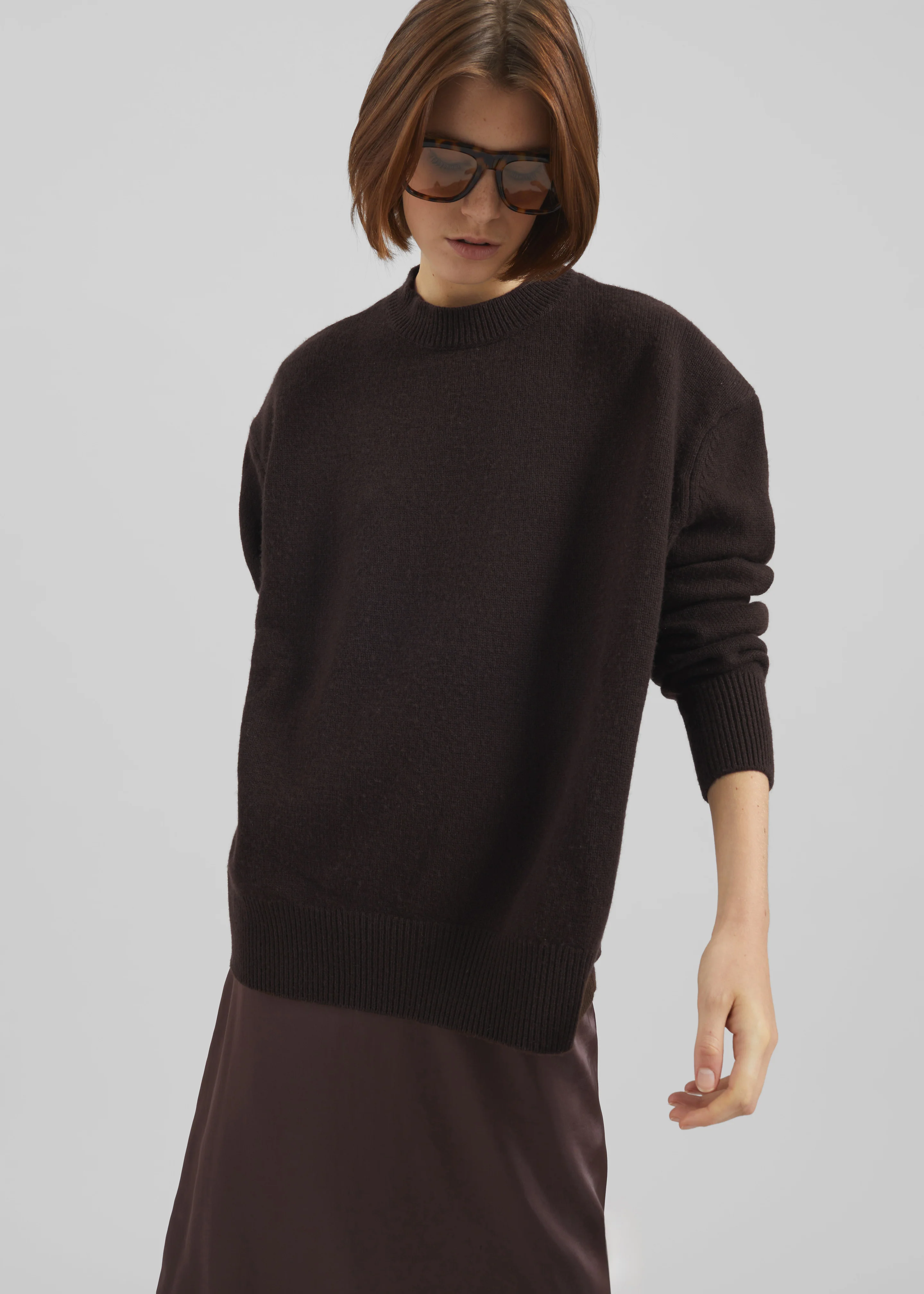 Rafaela Padded Knit Sweater - Dark Brown - Image 2