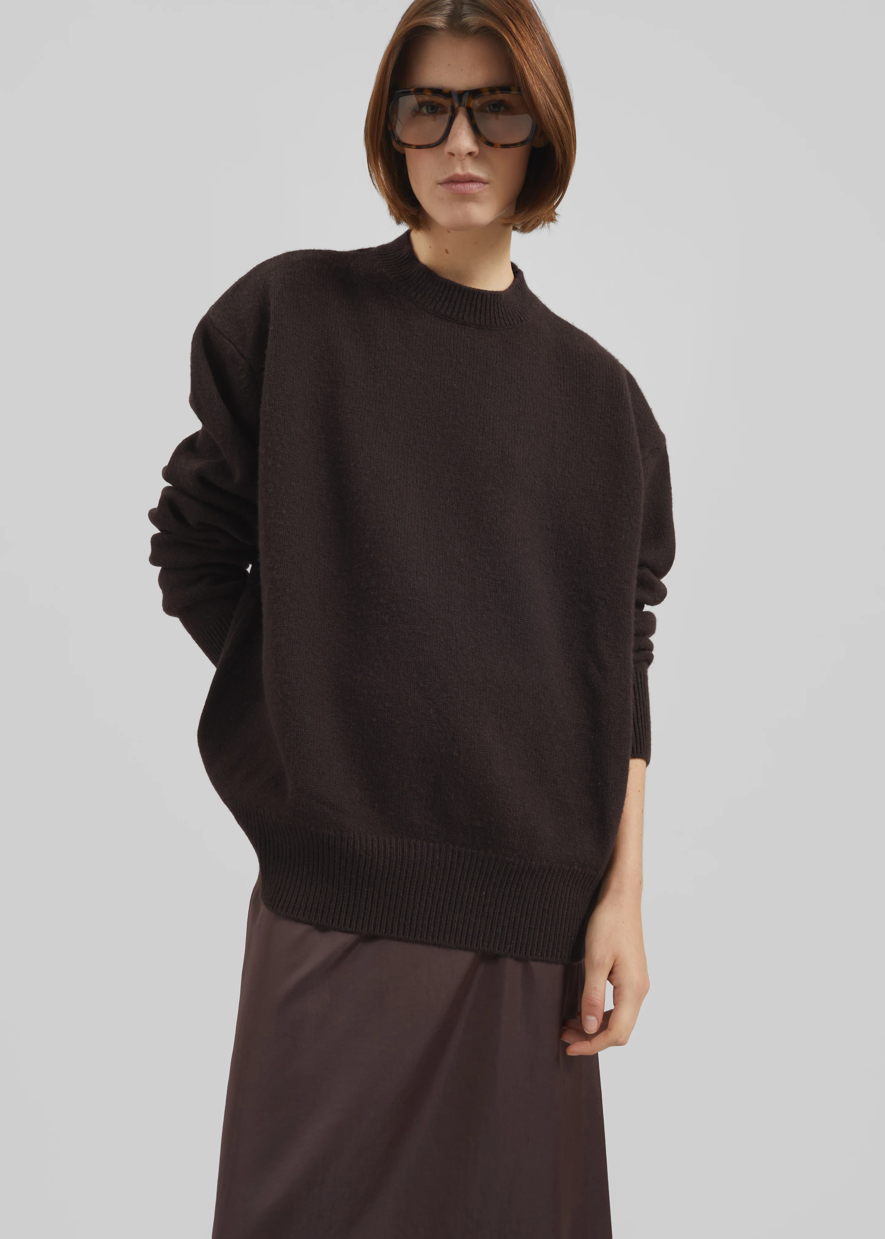 Rafaela Padded Knit Sweater - Dark Brown - Image 4