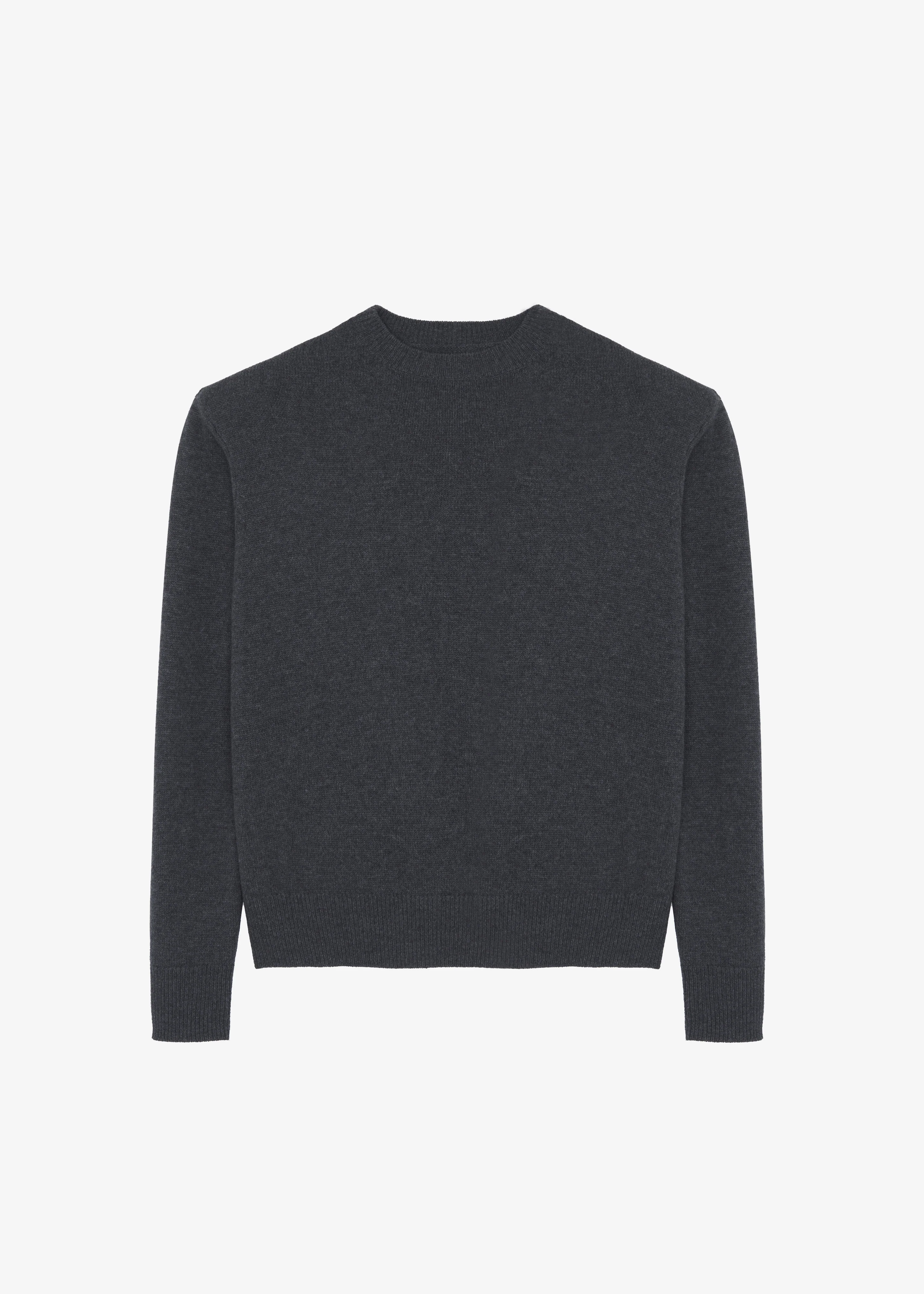 Rafaela Padded Knit Sweater - Dark Grey Melange - Image 8
