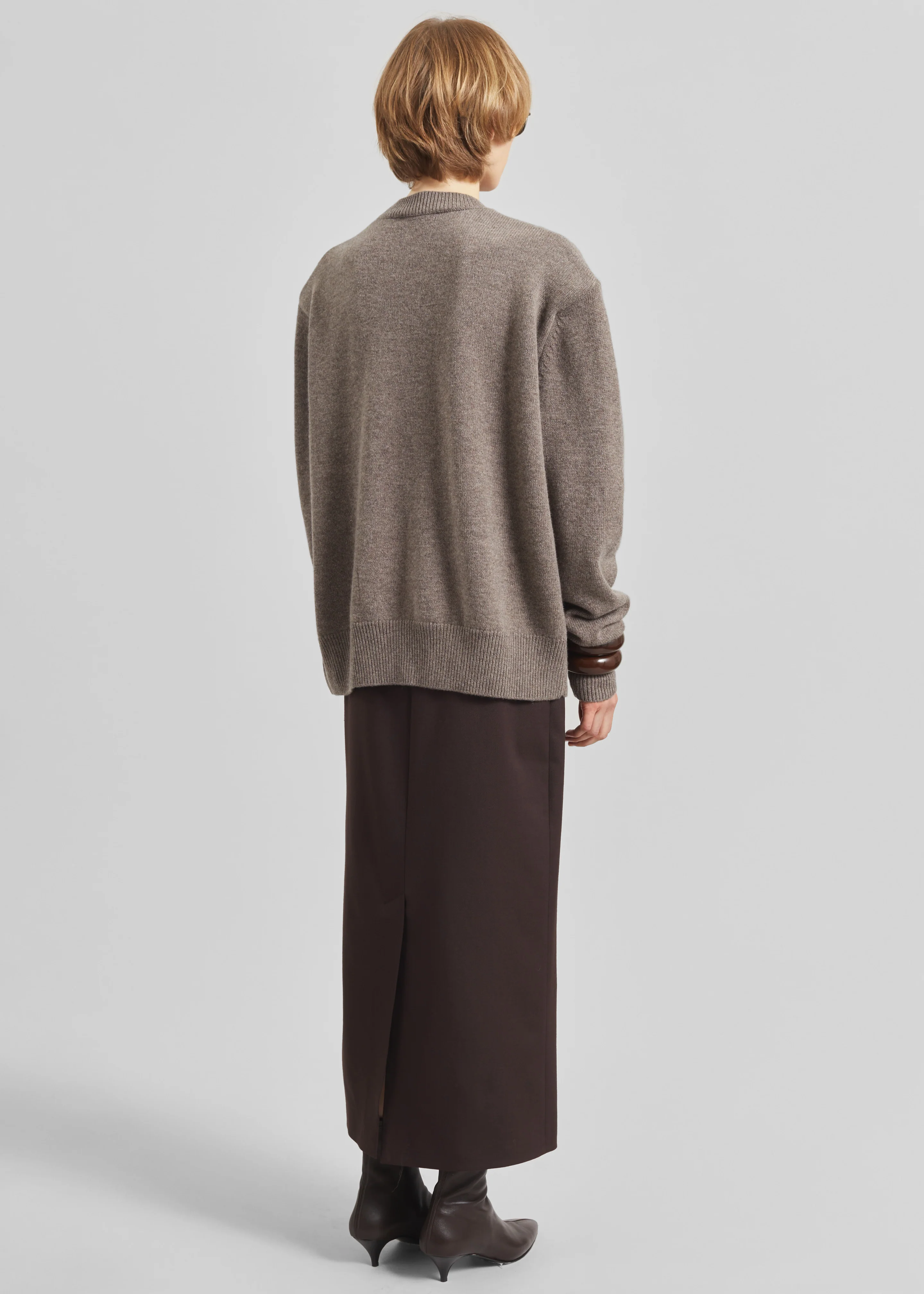 Rafaela Padded Knit Sweater - Dark Taupe - Image 5