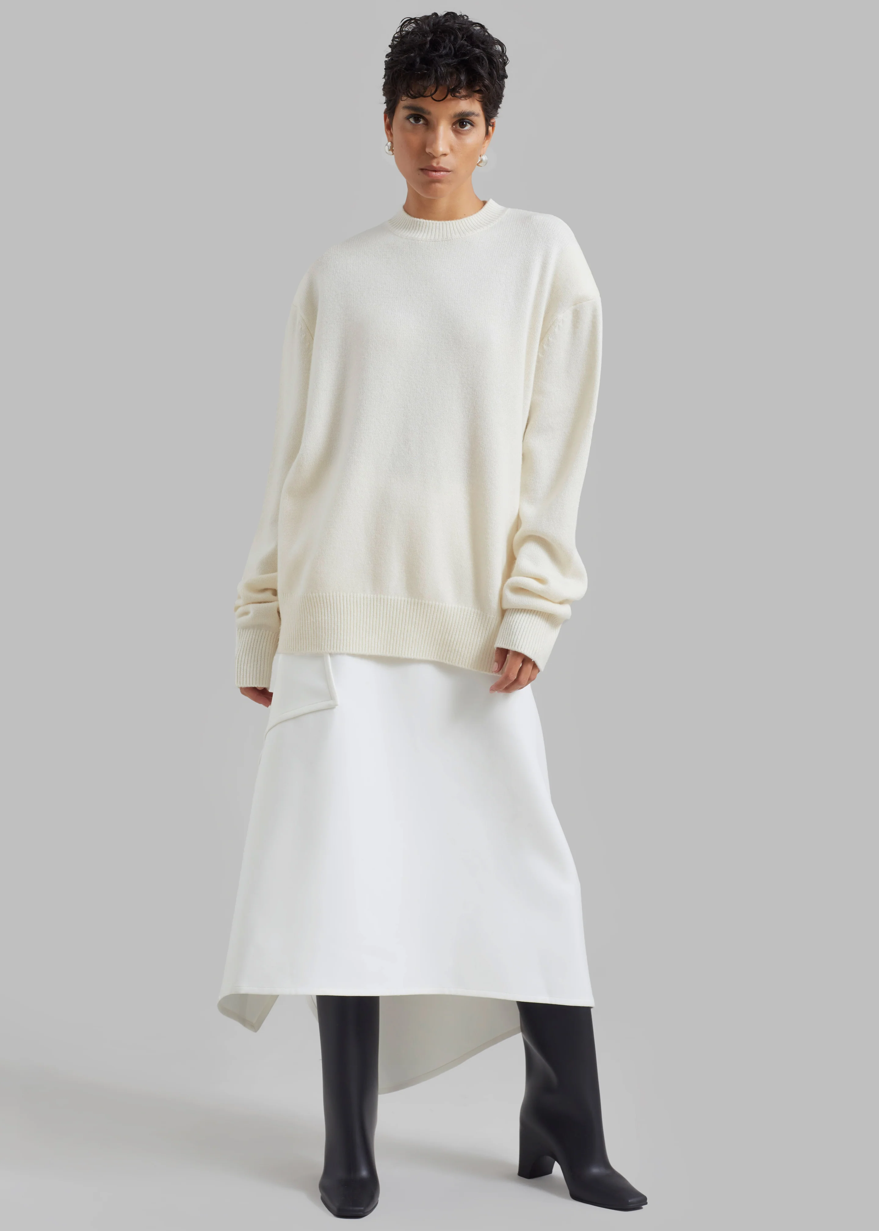Rafaela Padded Knit Sweater - Ivory - Image 5