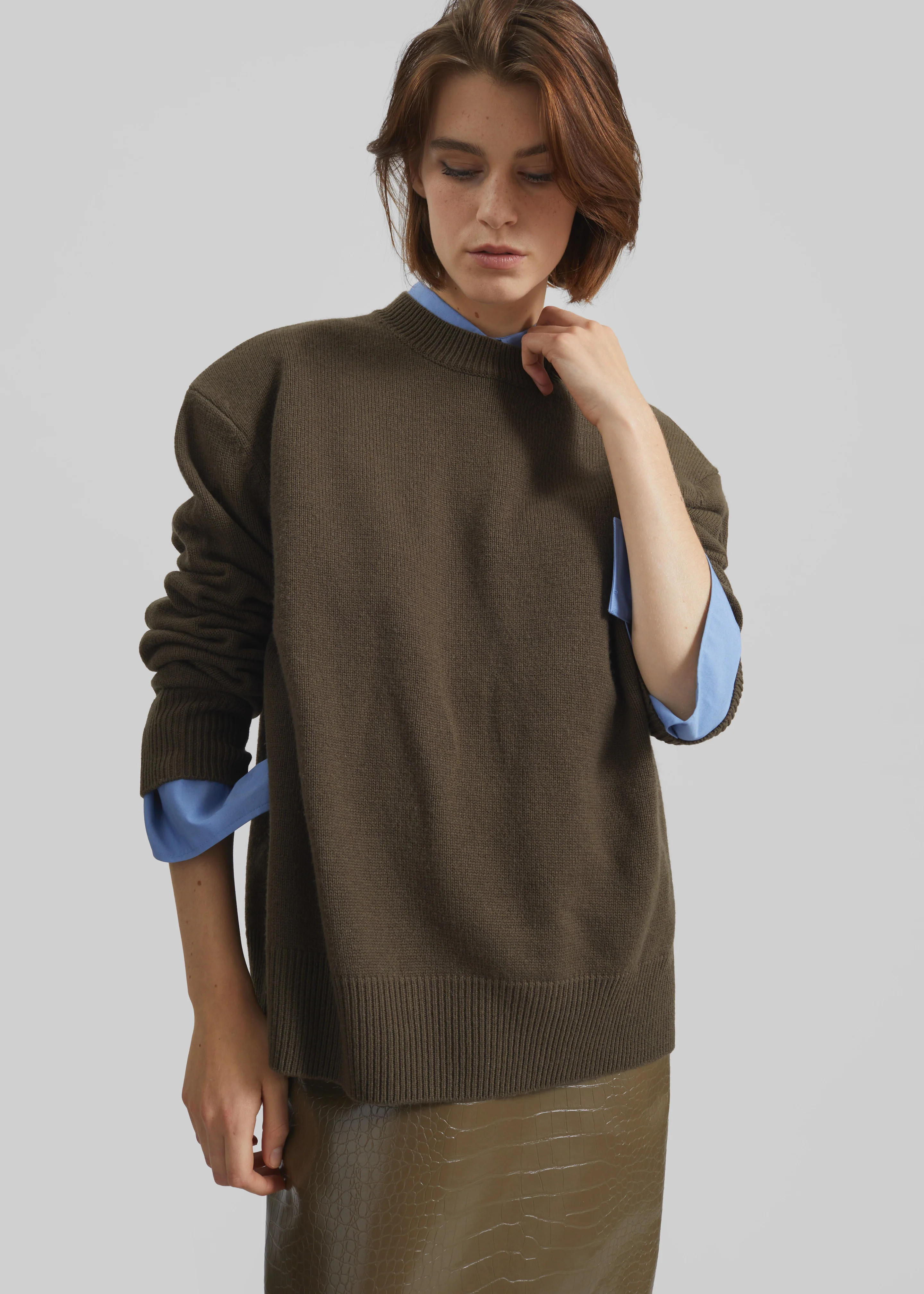 Rafaela Padded Knit Sweater - Olive - Image 2
