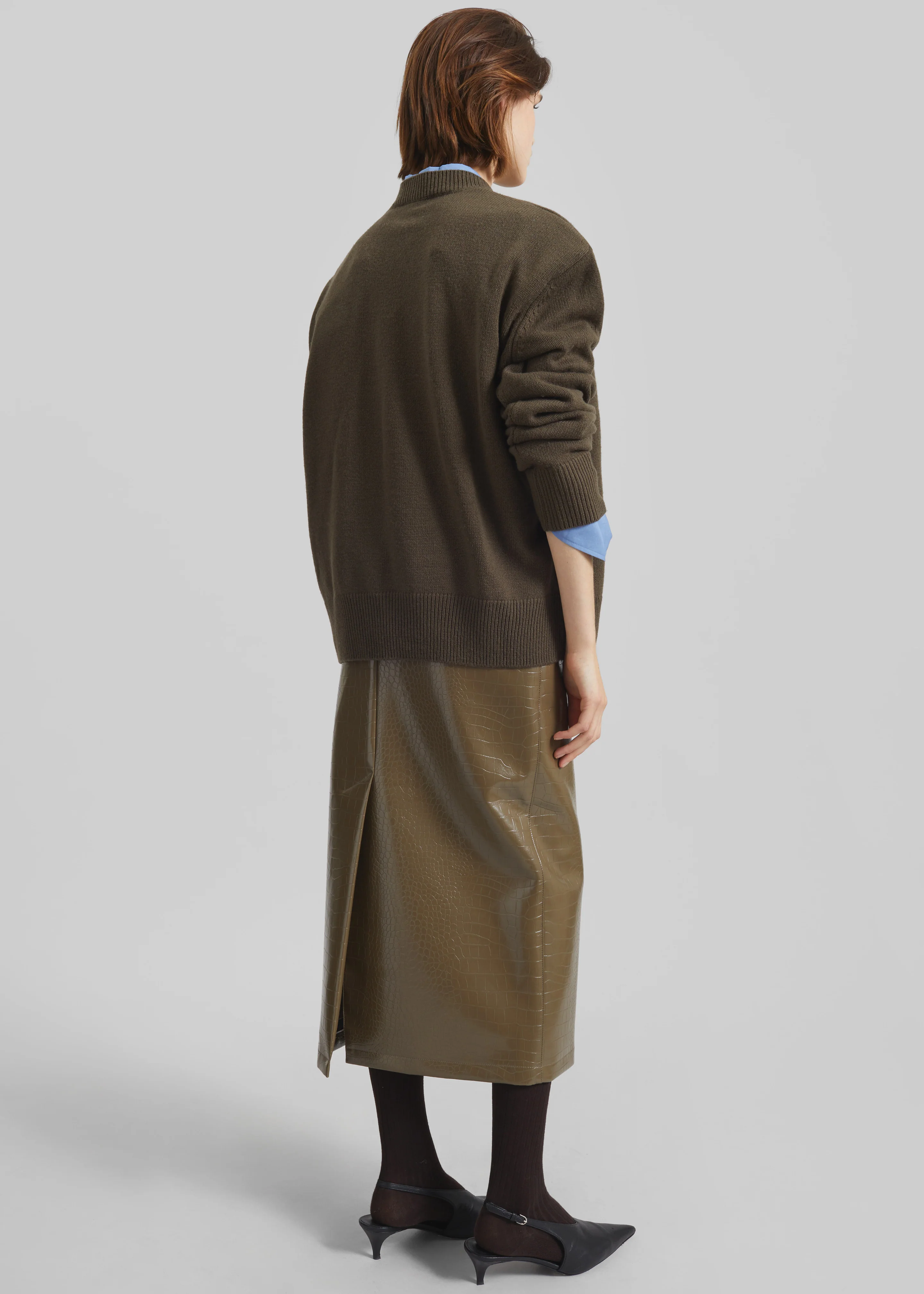 Rafaela Padded Knit Sweater - Olive - Image 5