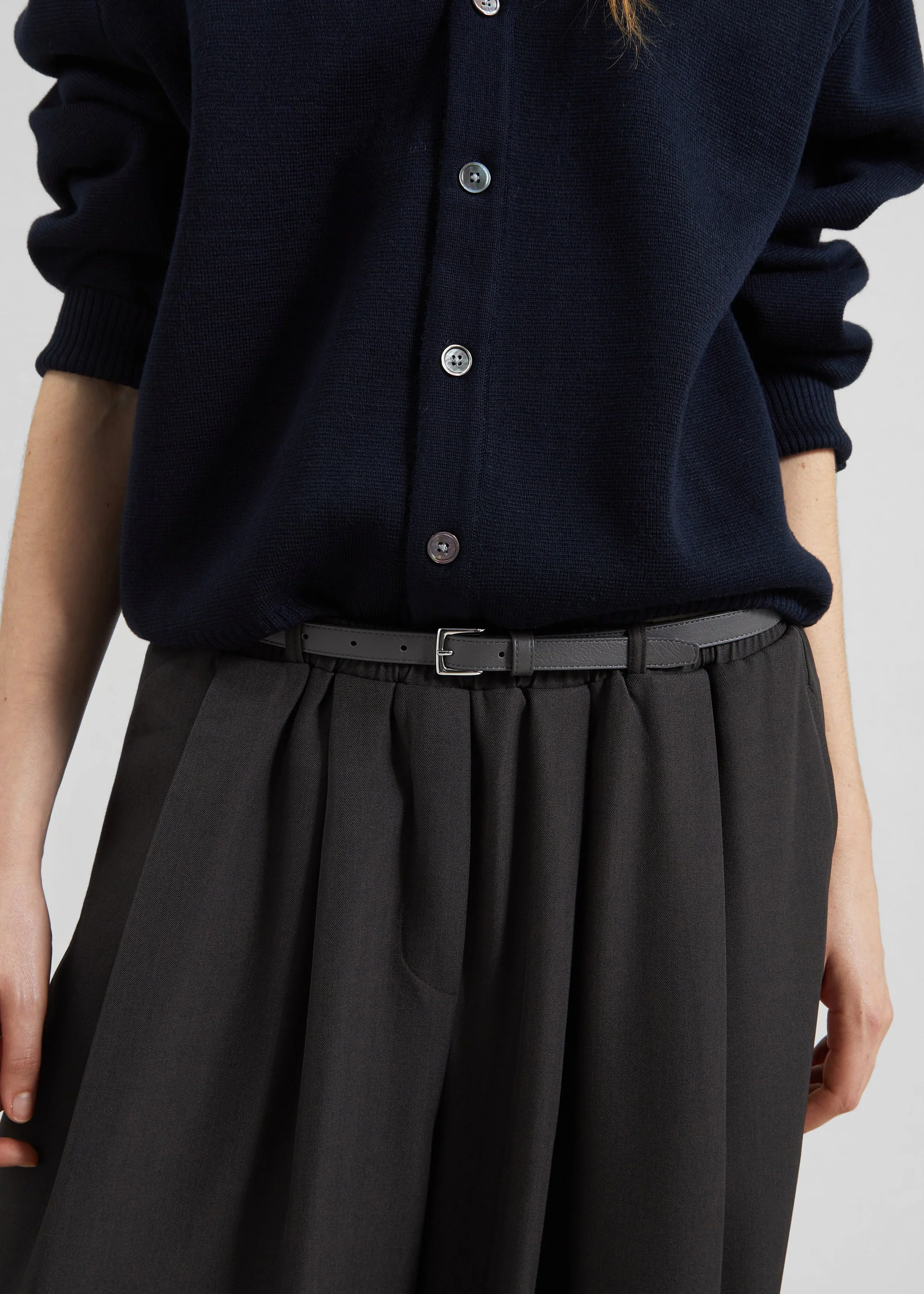 Ramsen Pleated Wide Trousers - Charcoal - Image 3