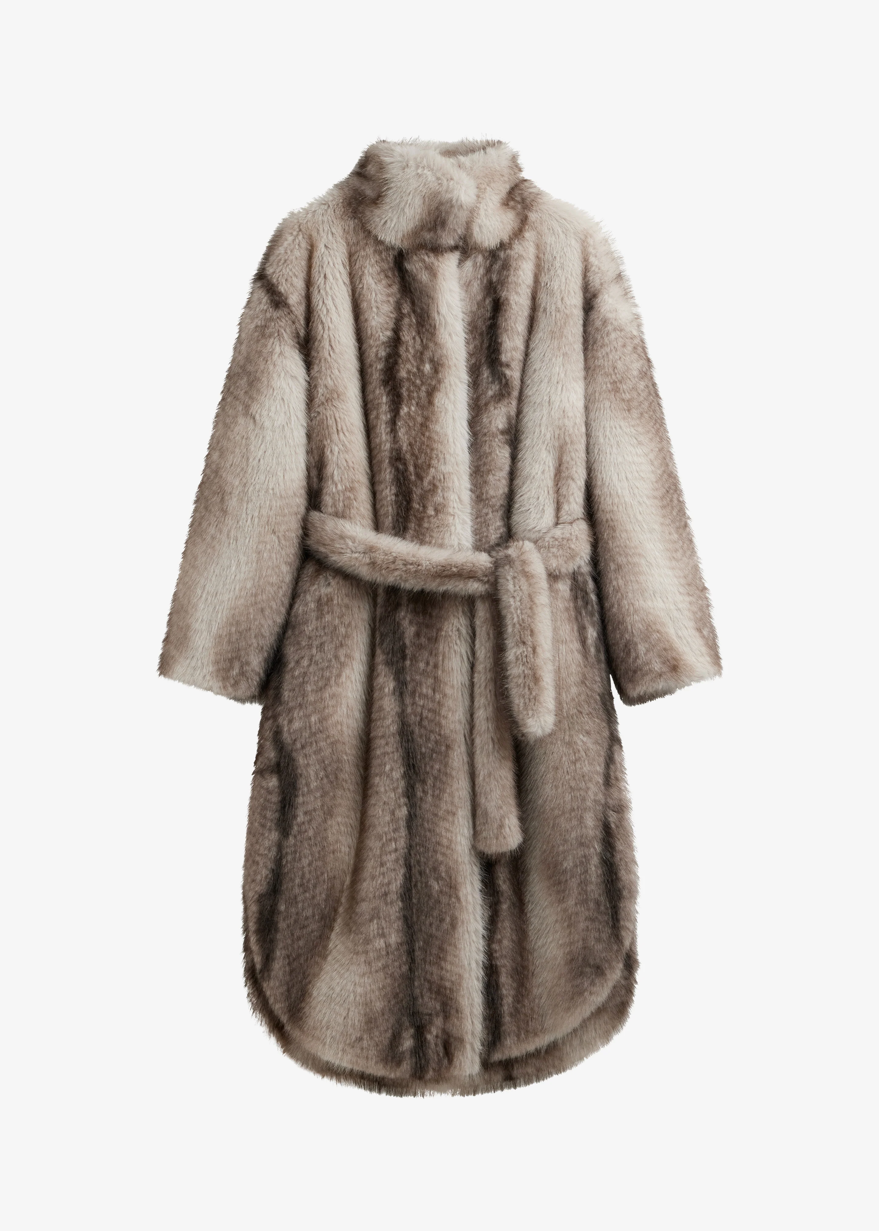 Ravello Faux Fur Robe Coat - Grey - Image 12