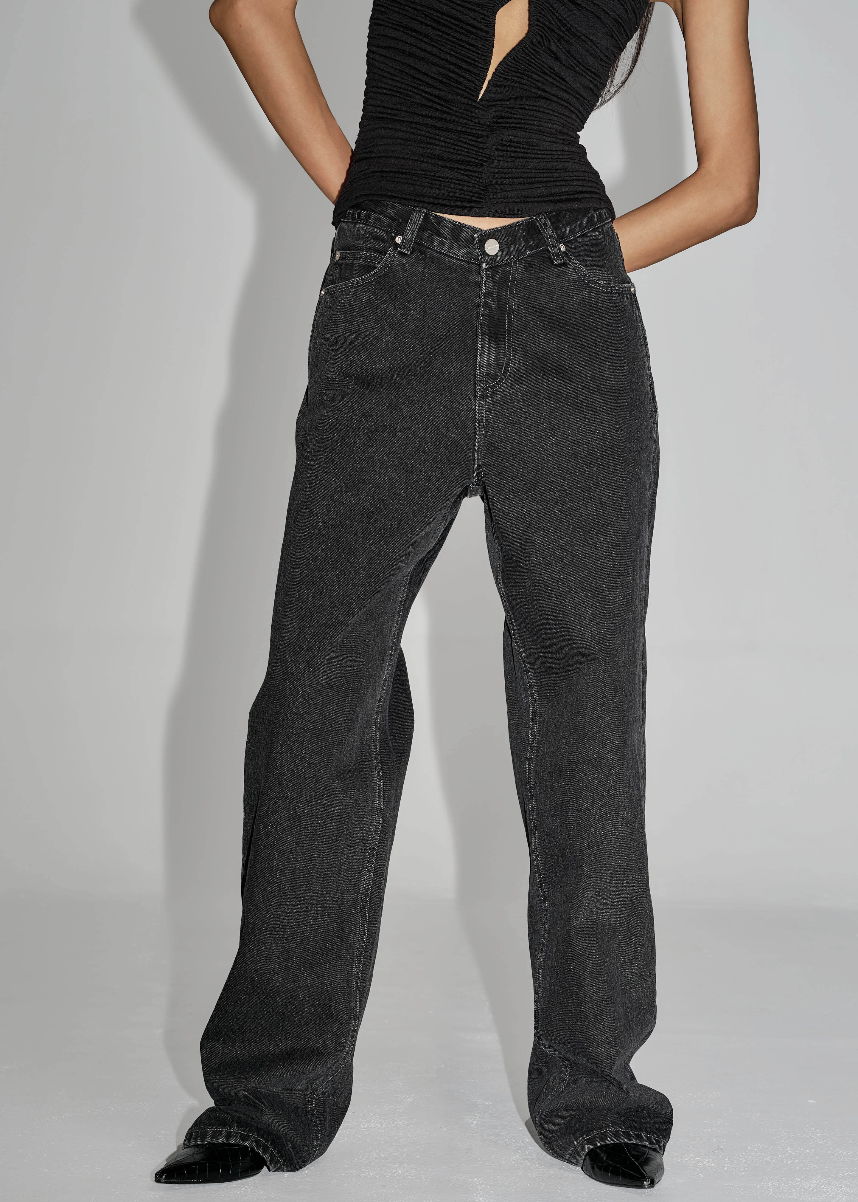 Raven Low Rise Jeans - Black Wash - Image 6