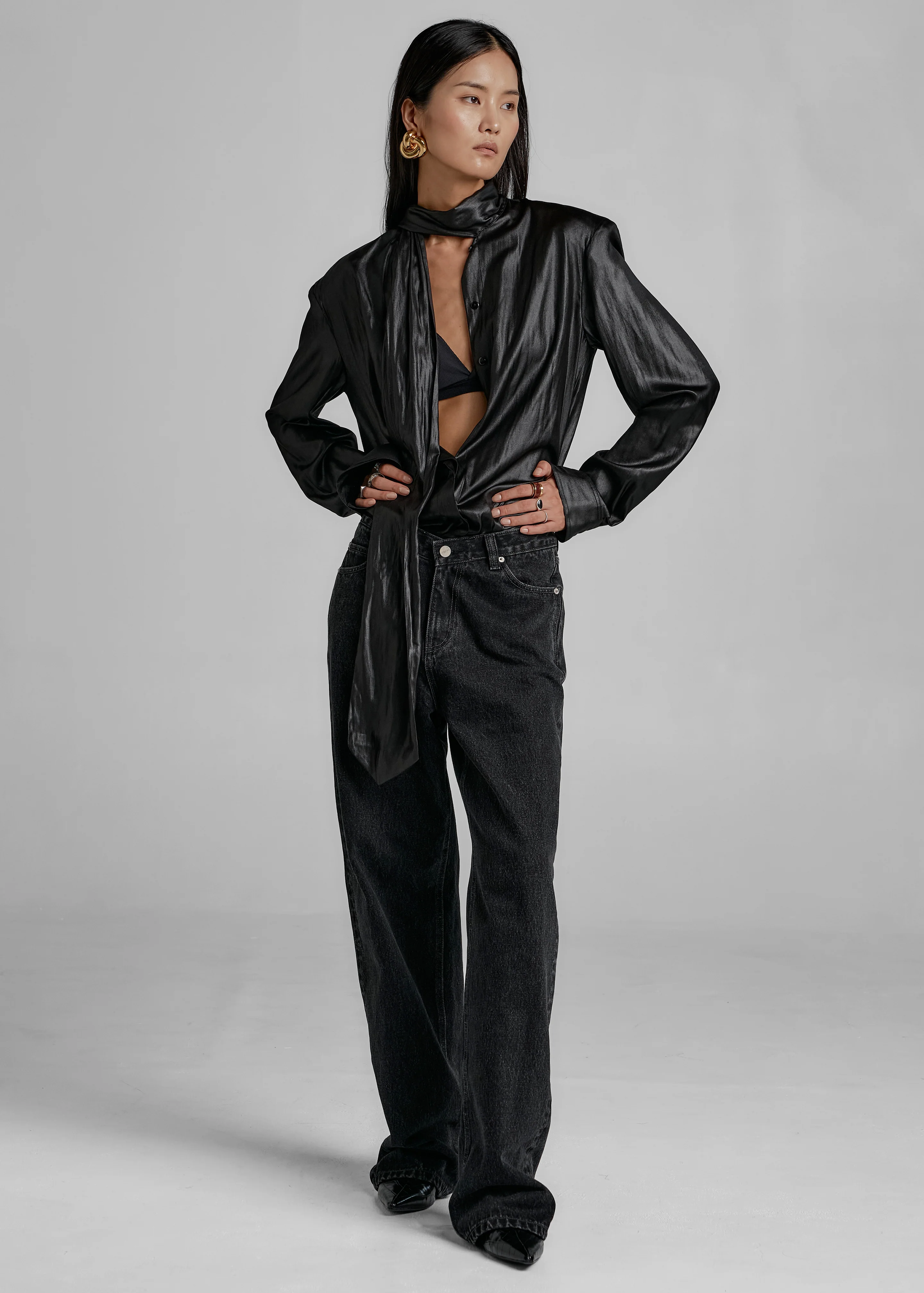 Raven Low Rise Jeans - Black Wash - Image 7