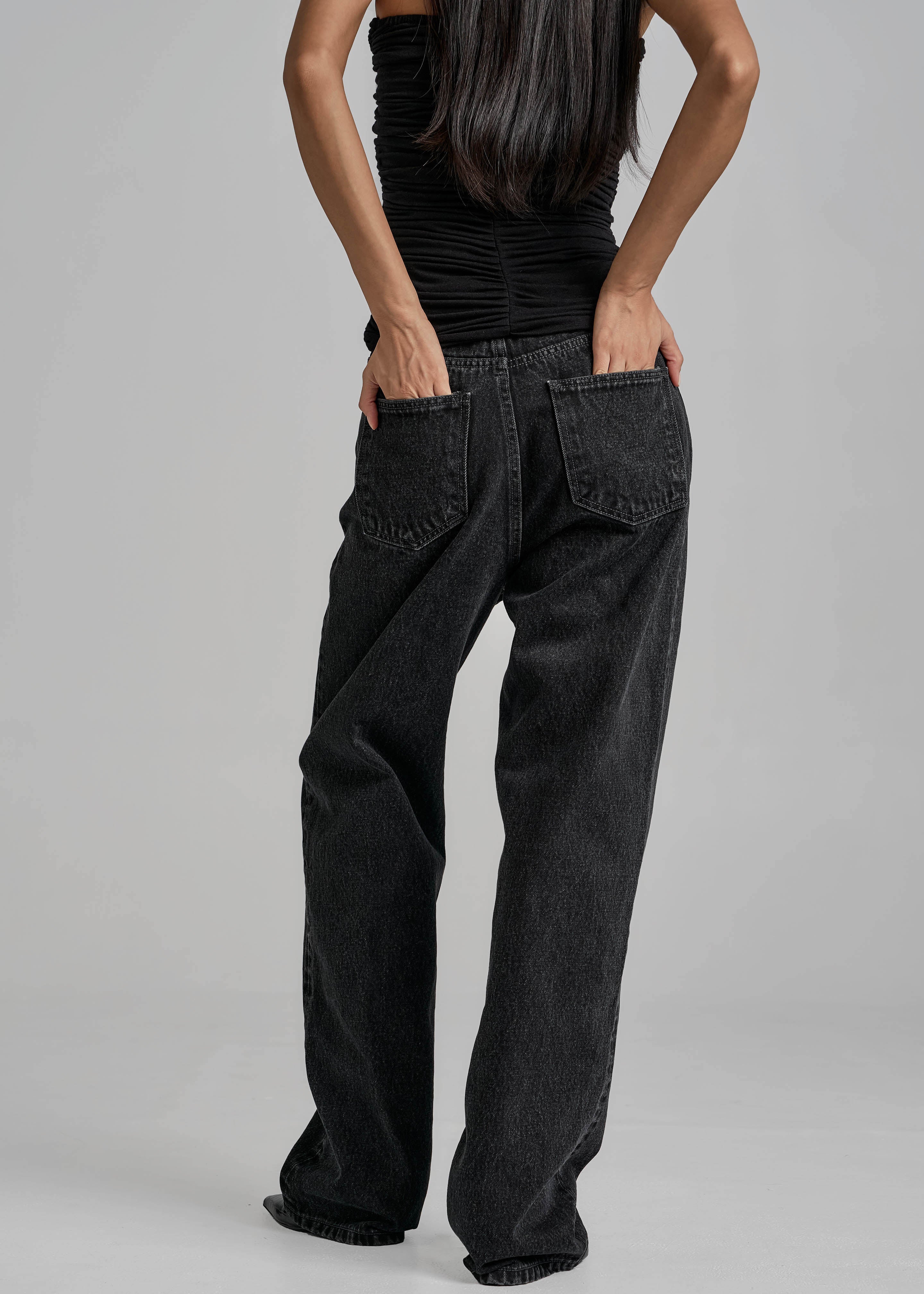 Raven Low Rise Jeans - Black Wash - Image 9