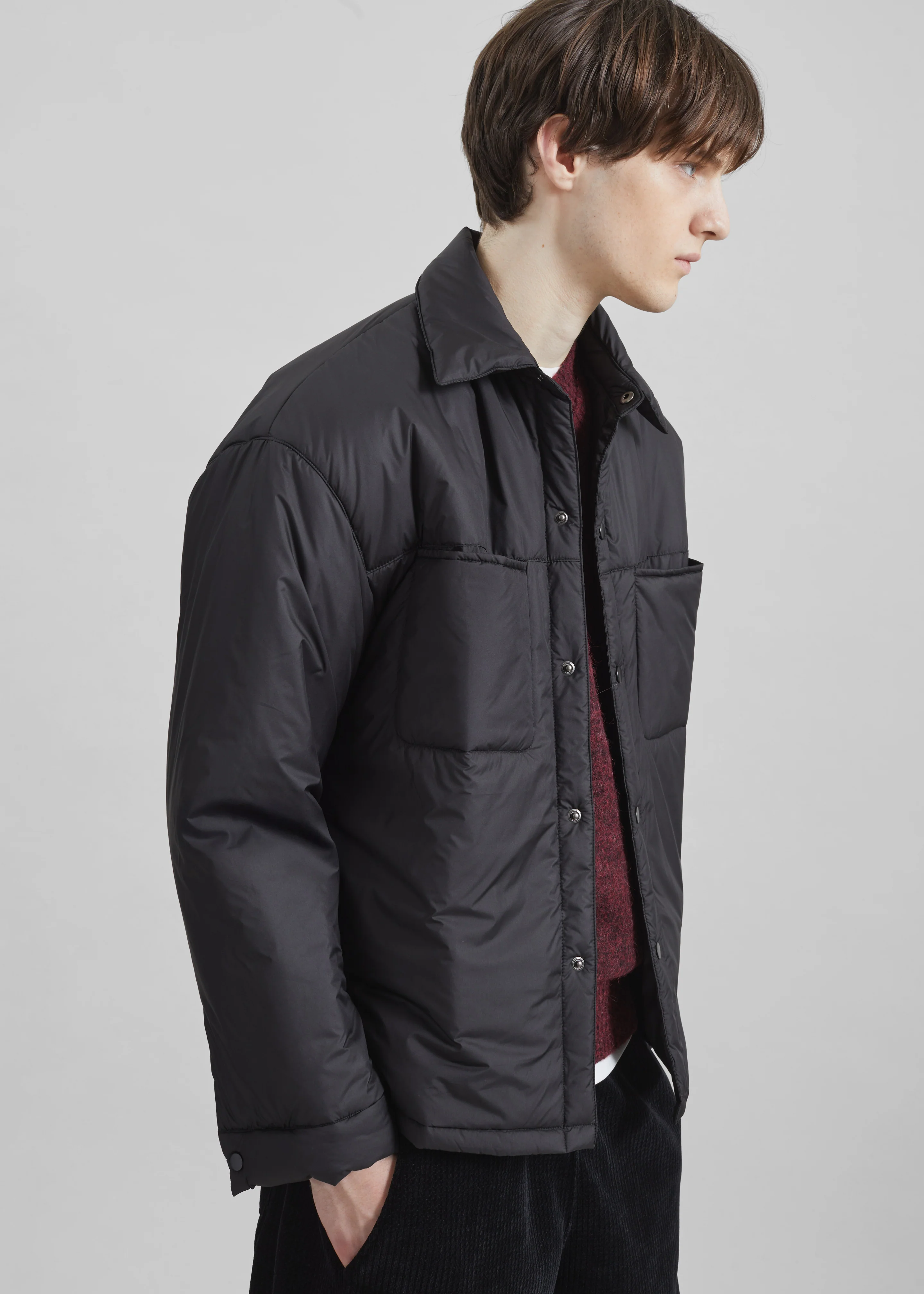 Reffroy Puffer Overshirt - Black - Image 4