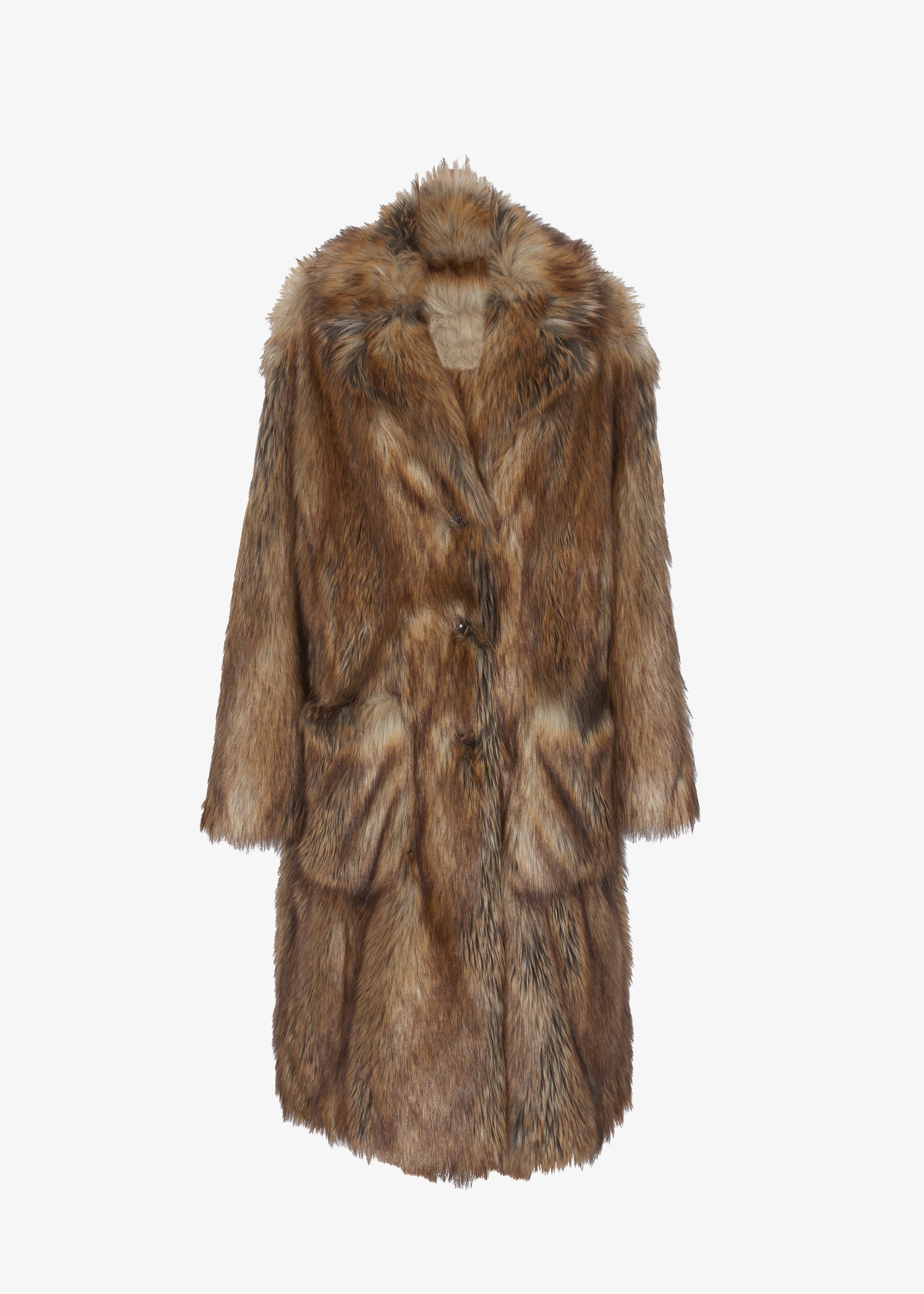 Rella Faux Fur Coat - Camel - Image 12