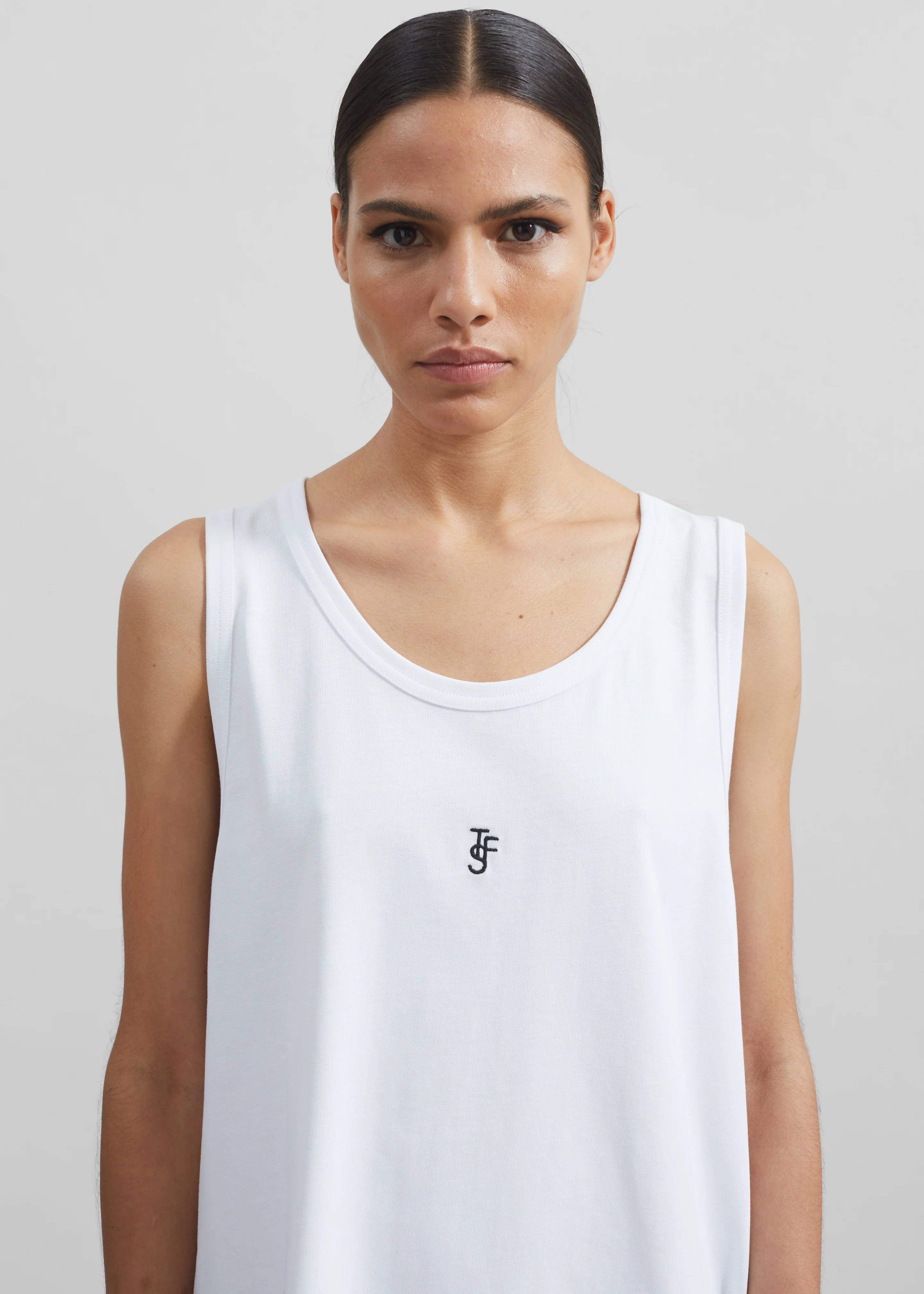 Rexy Embroidered Tank Top - White - Image 4