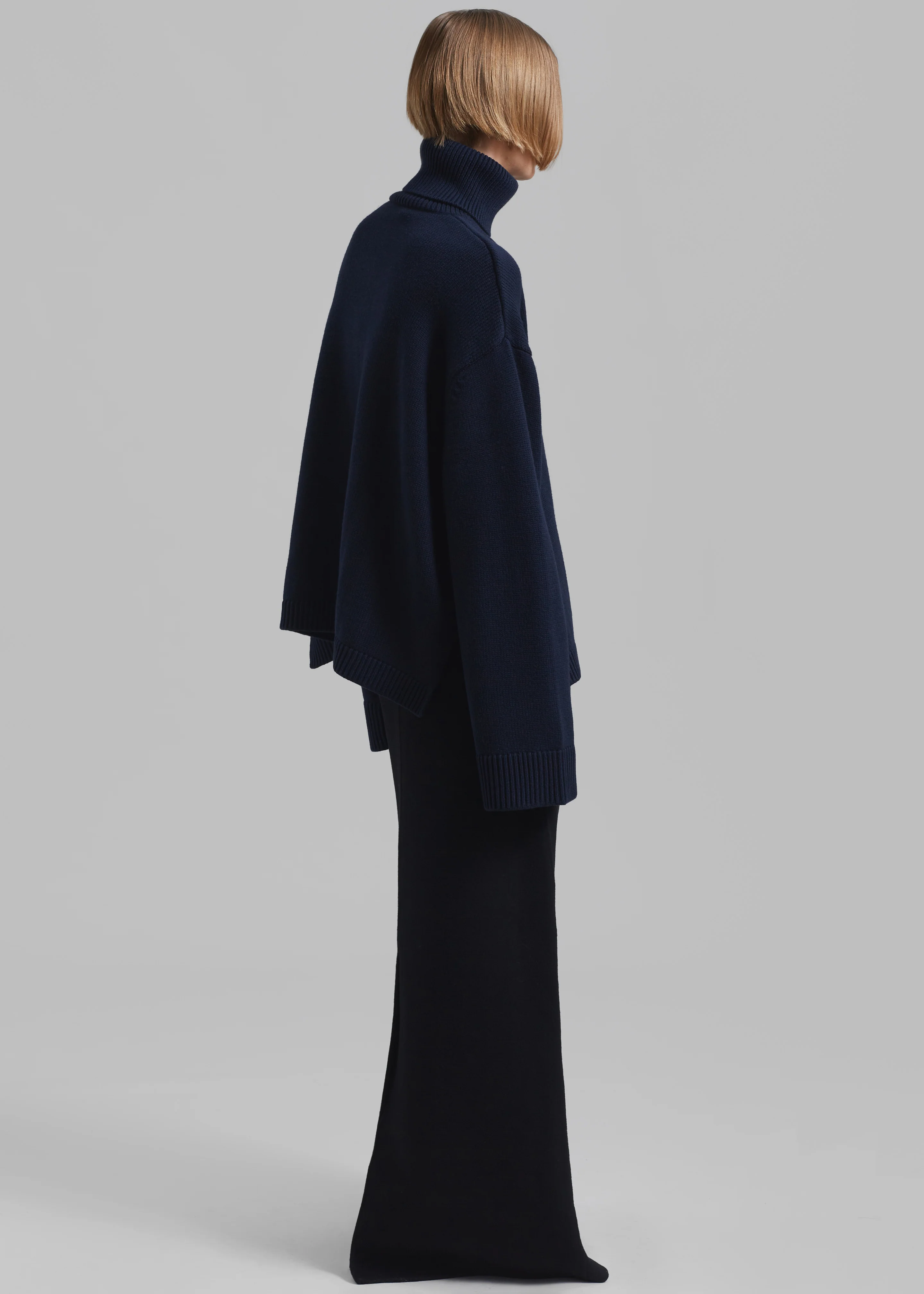 Rhea Trapeze Turtleneck - Navy - Image 6