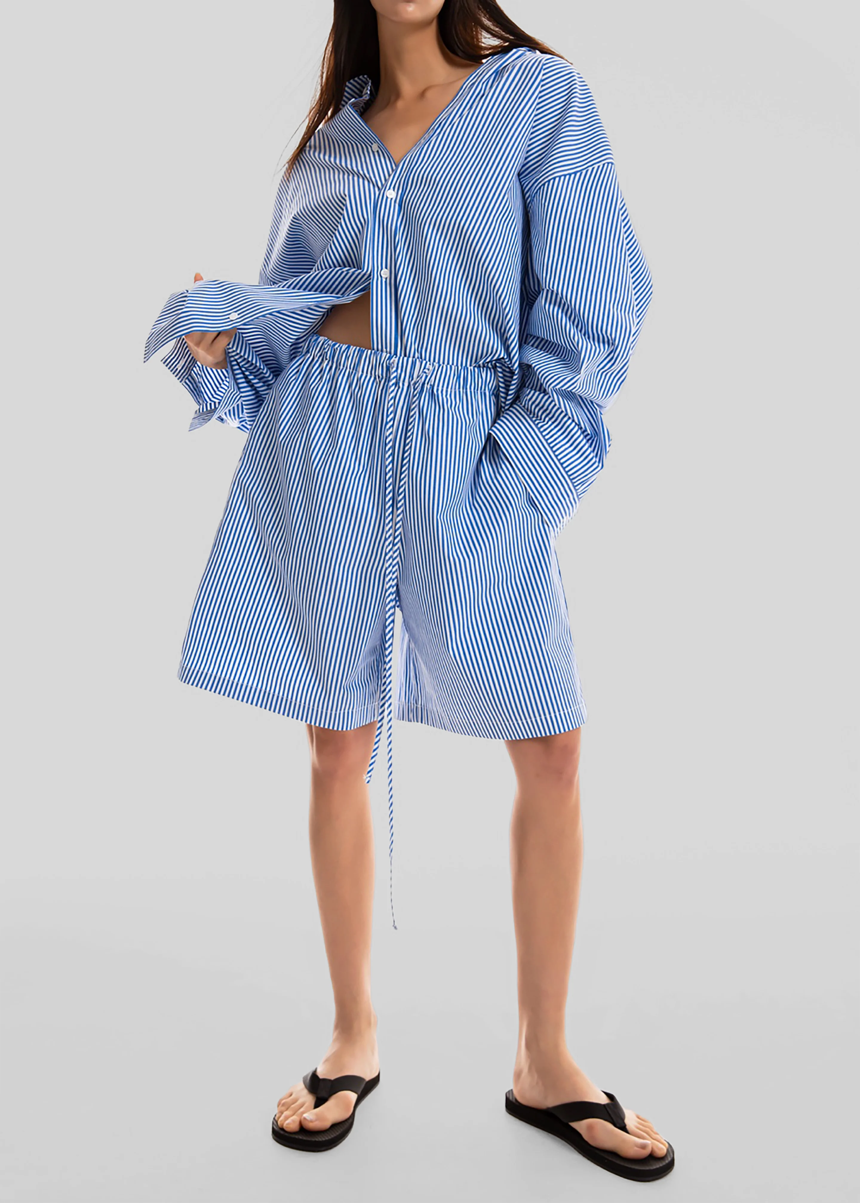 Rimini Bermuda Shorts - Blue/White Stripe - Image 4
