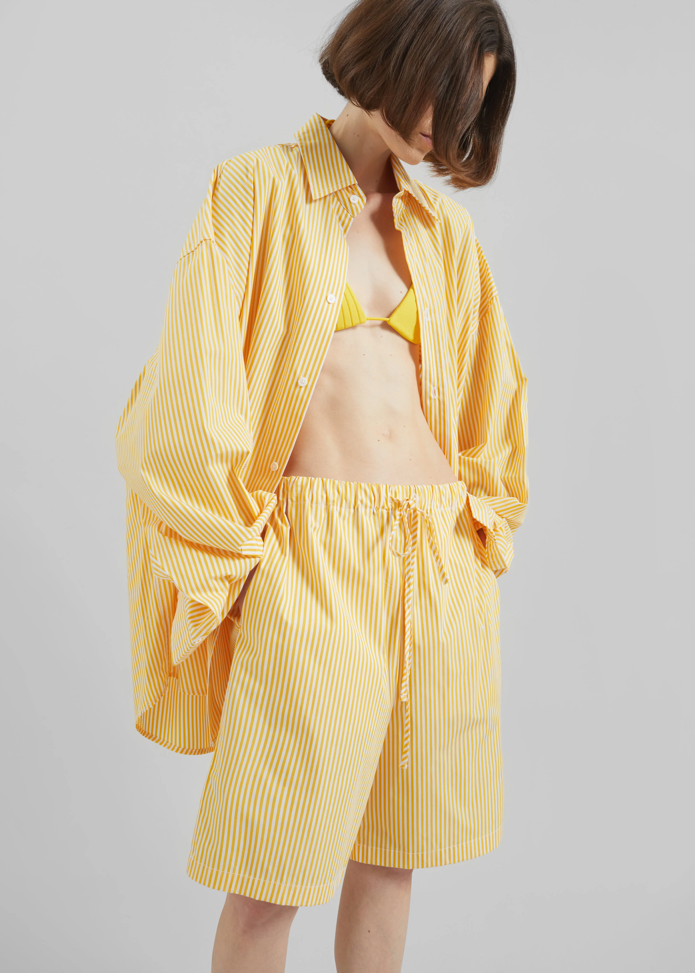 Rimini Bermuda Shorts - Yellow/White Stripe - Image 3