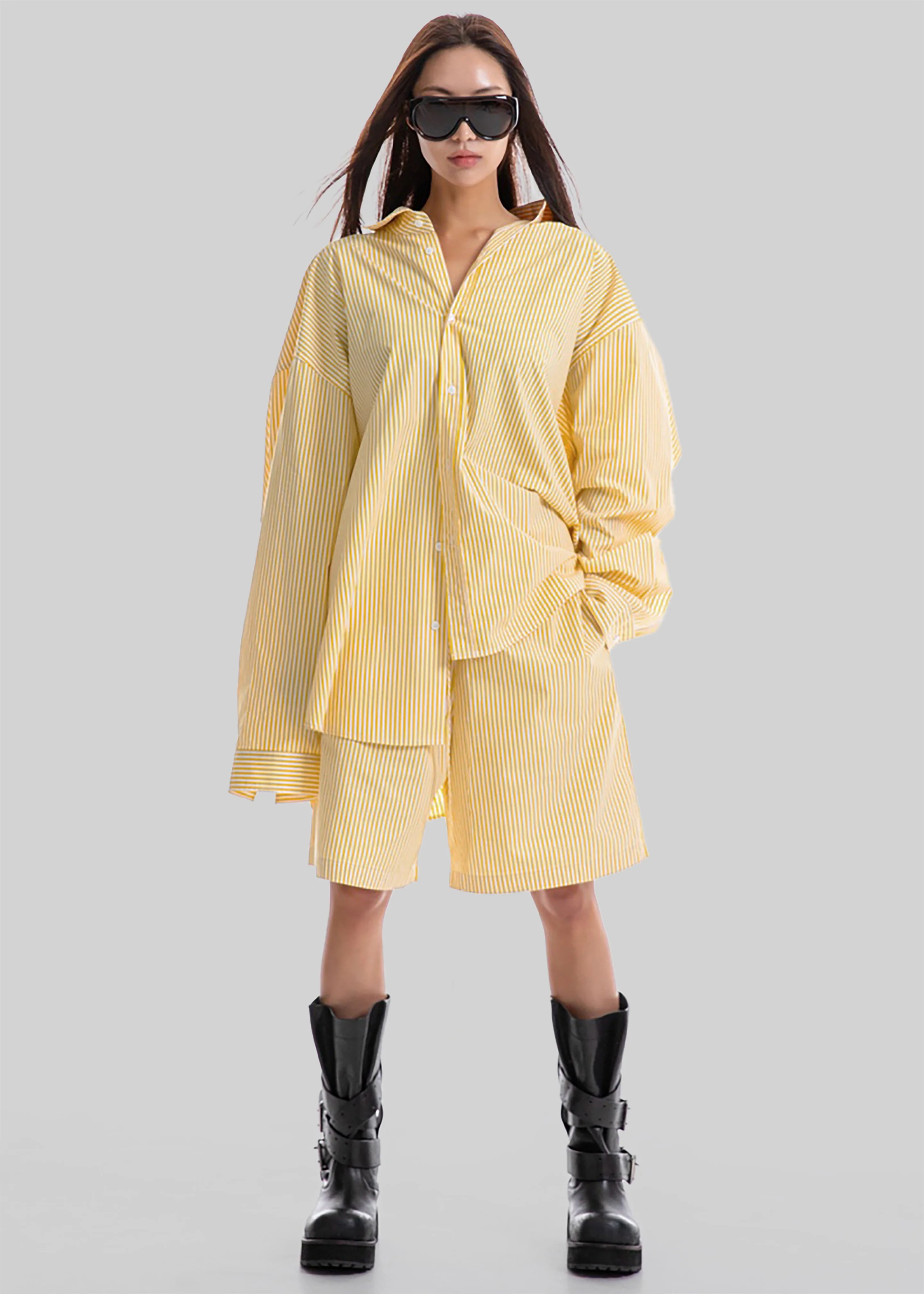 Rimini Bermuda Shorts - Yellow/White Stripe - Image 9