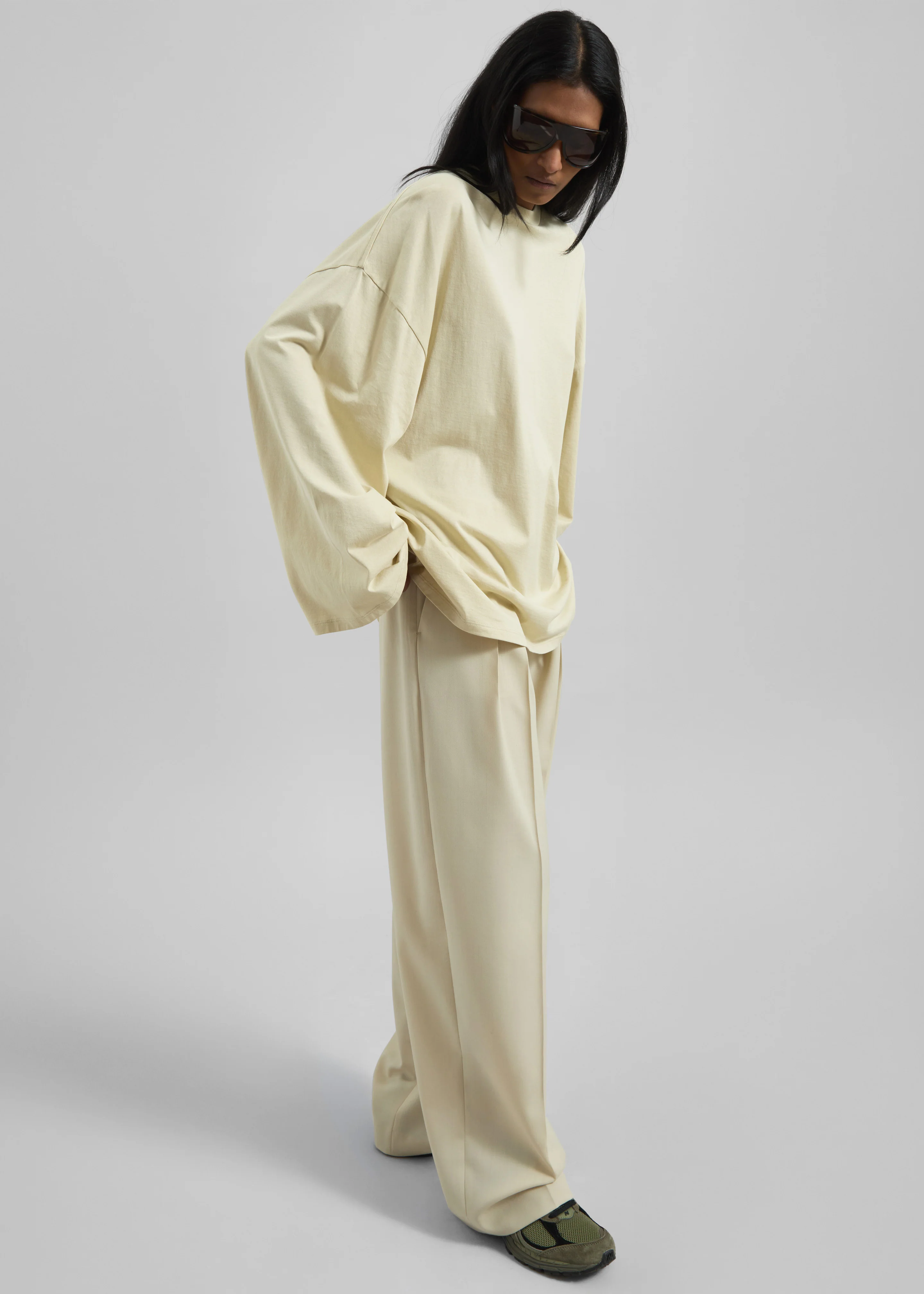 Rio Oversized Sleeve Tee - Cement