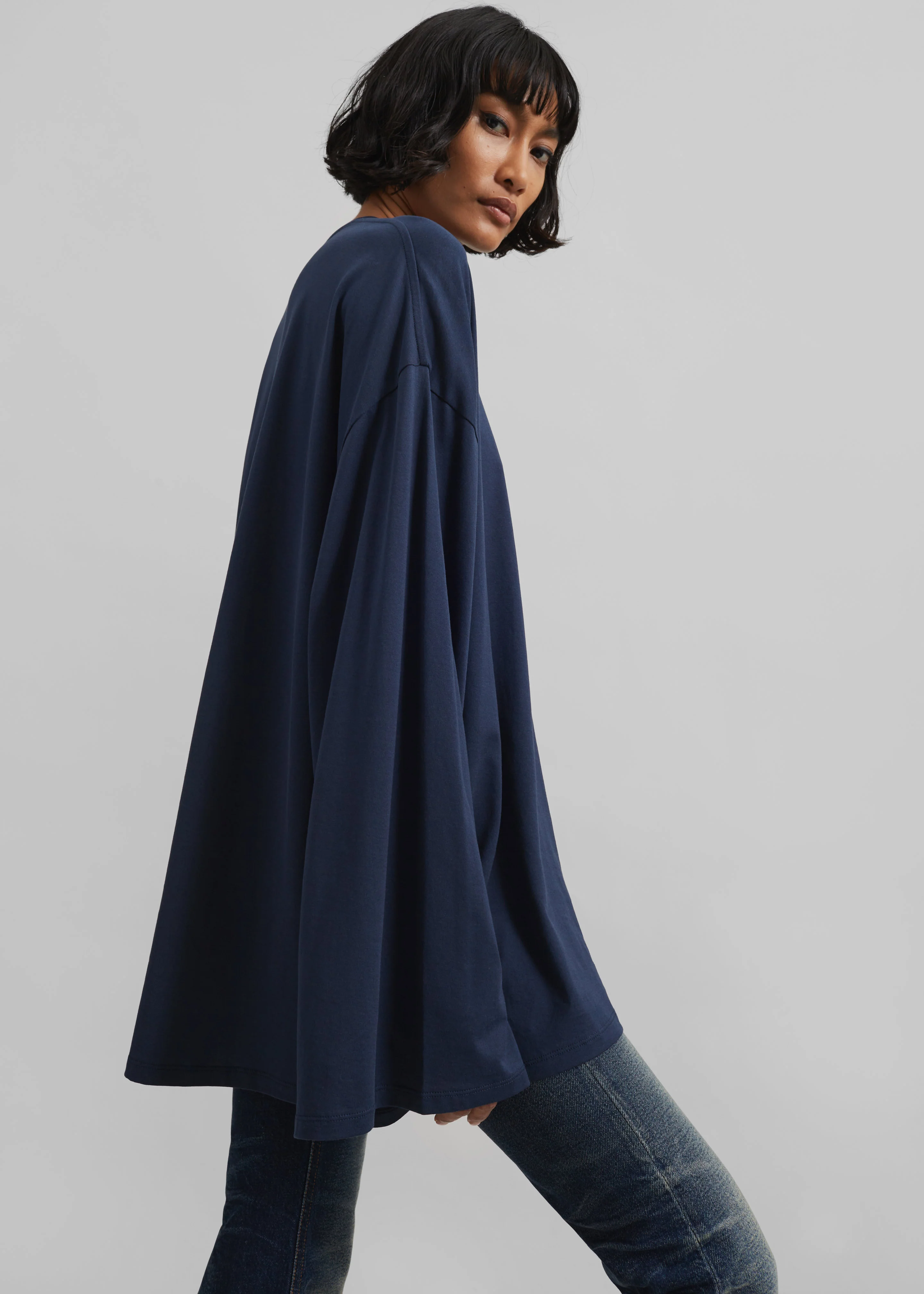 Rio Oversized Sleeve Tee - Dark Navy - Image 2