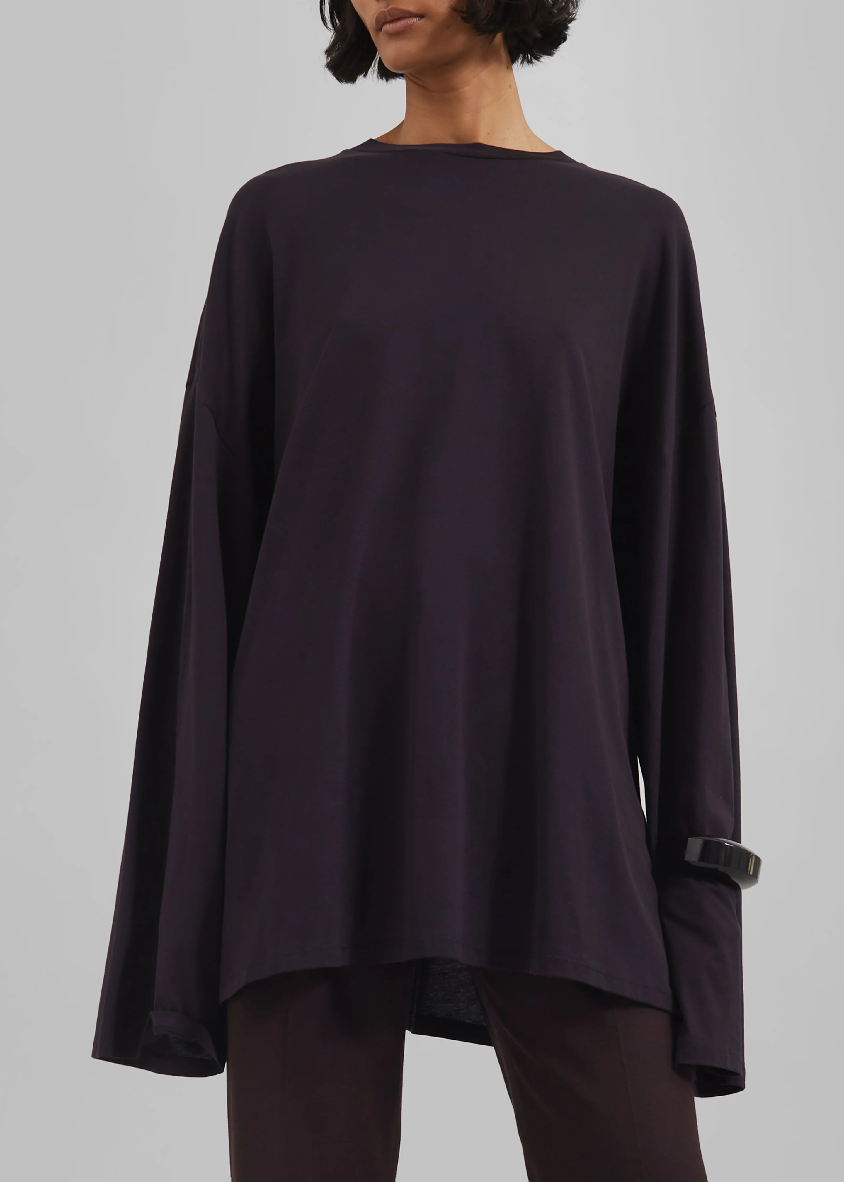 Rio Oversized Sleeve Tee - Dark Plum - Image 3