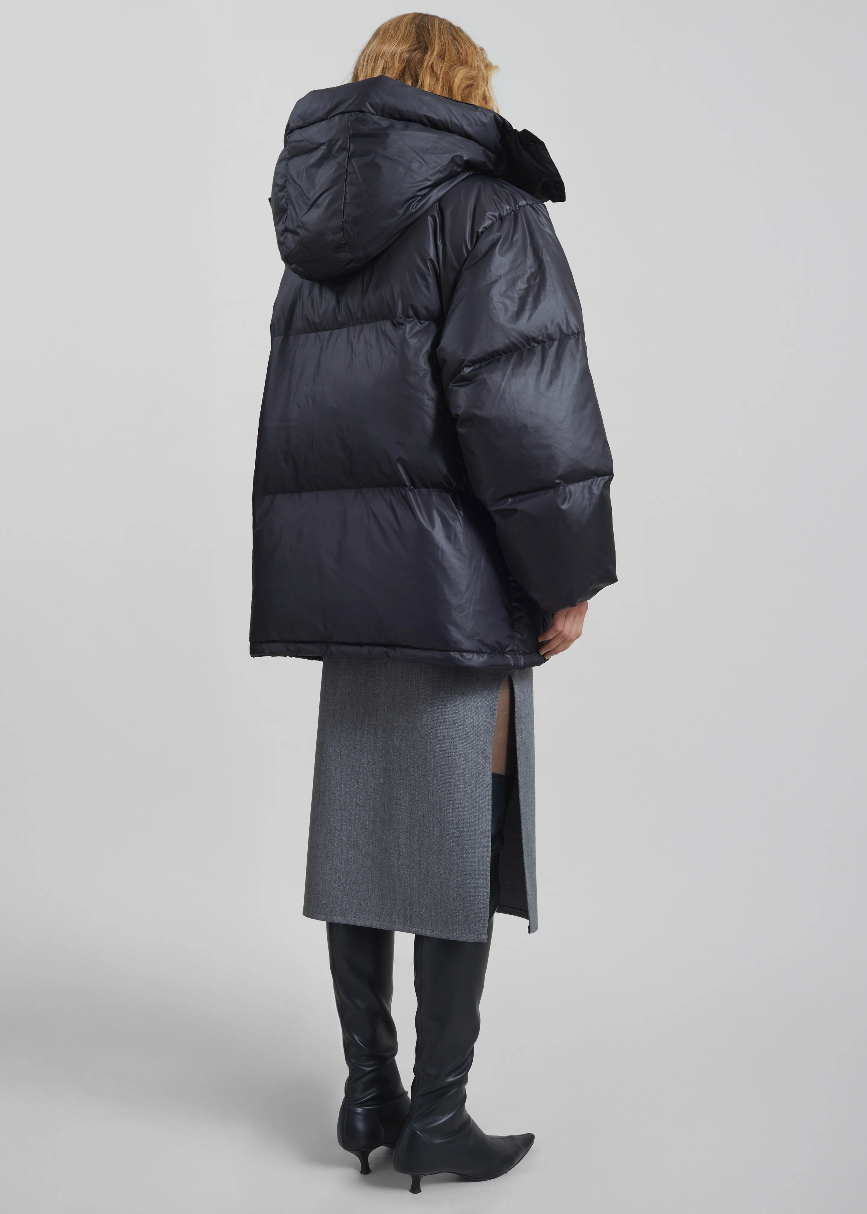 Riom Hooded Puffer Jacket - Black - Image 6