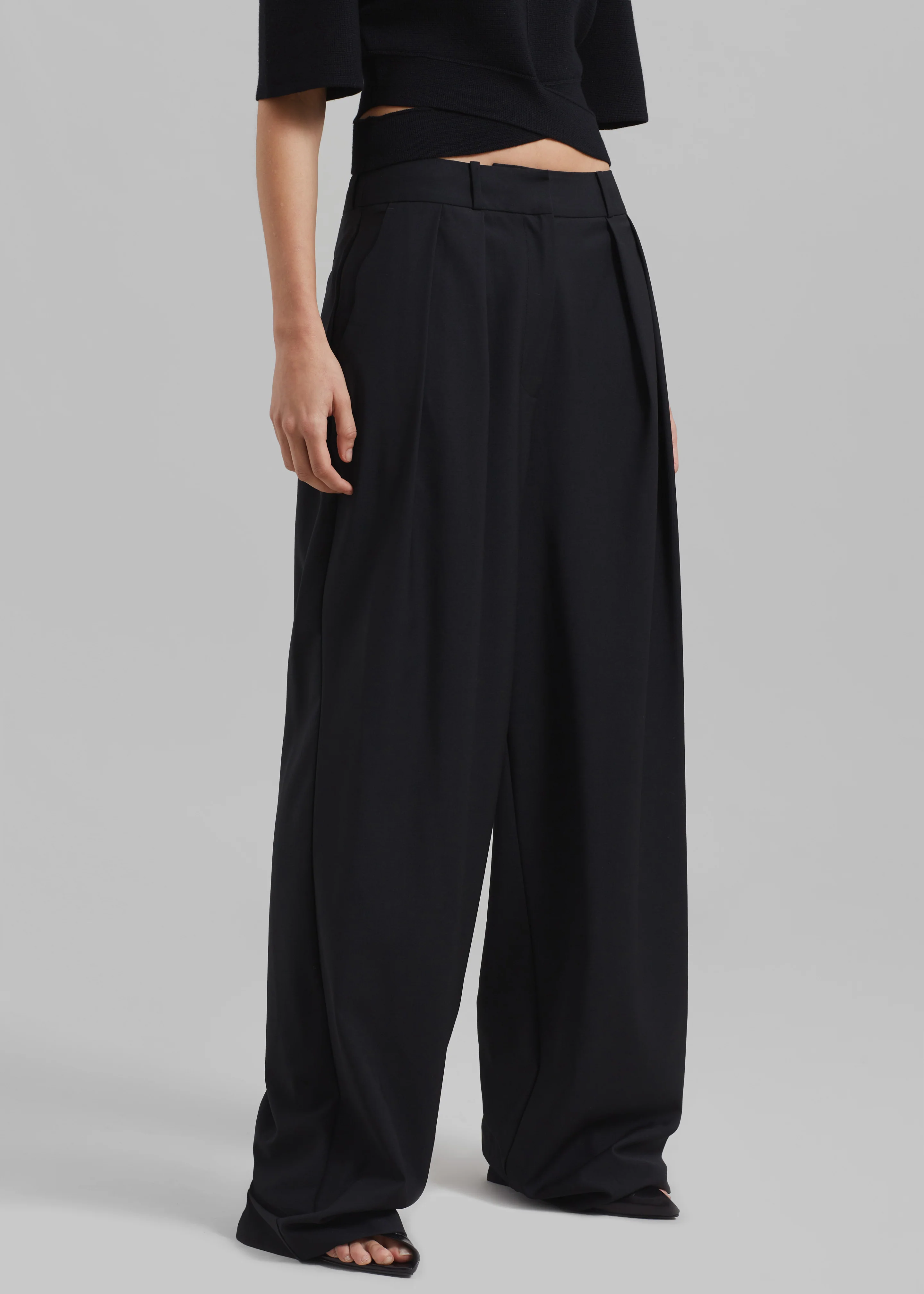 Ripley Pleated Trousers - Black - Image 5