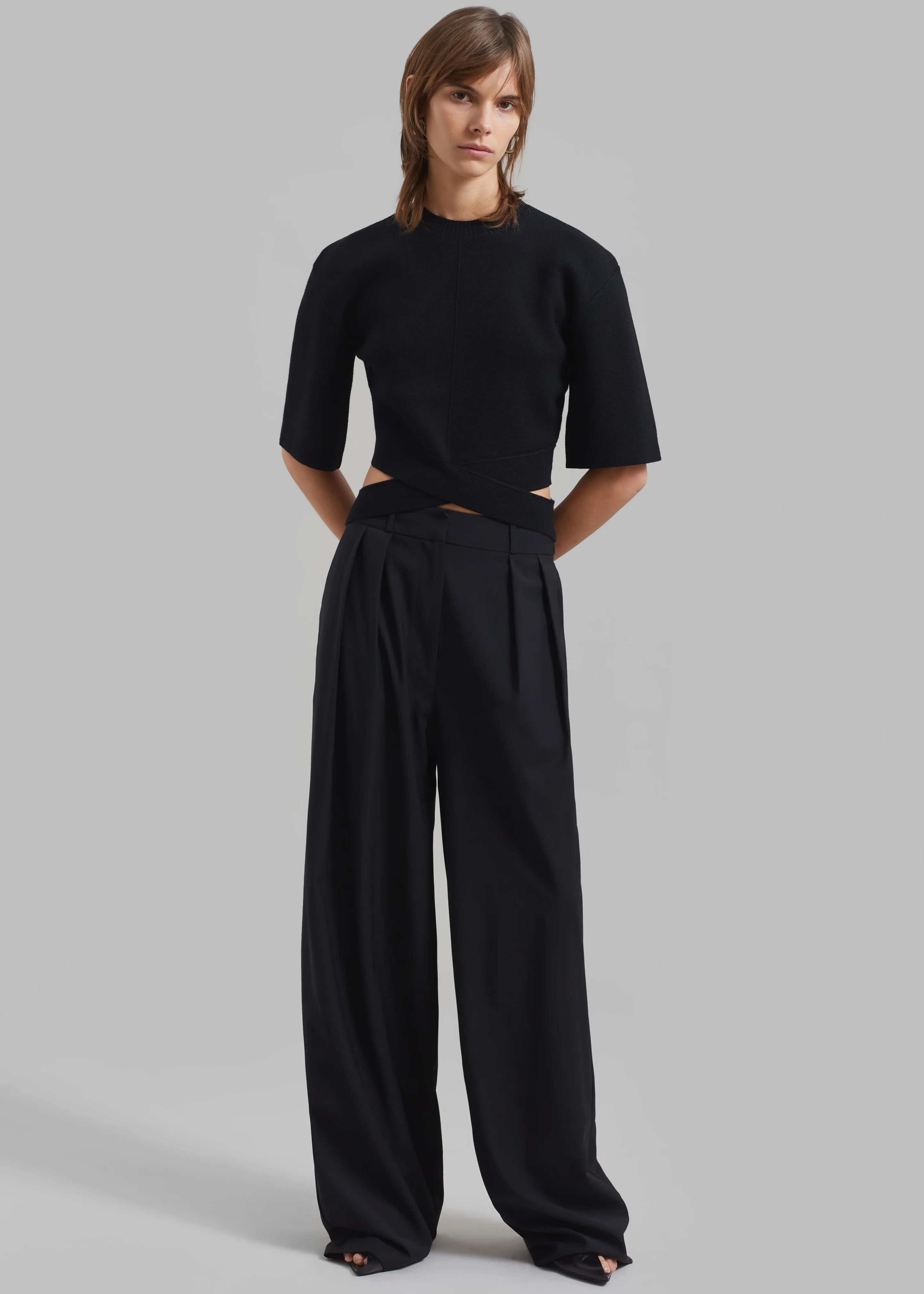 Ripley Pleated Trousers - Black - Image 6