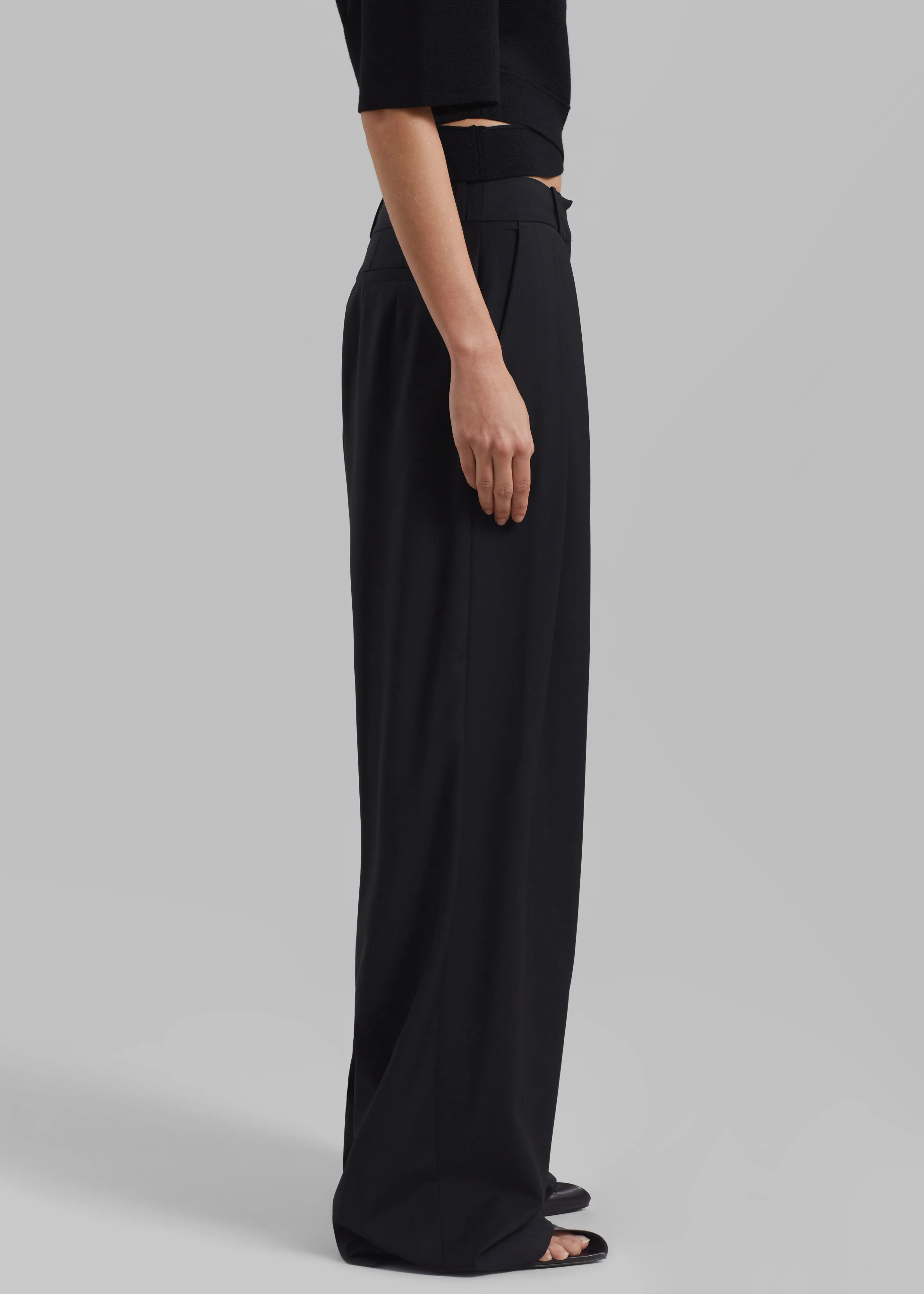 Ripley Pleated Trousers - Black - Image 7